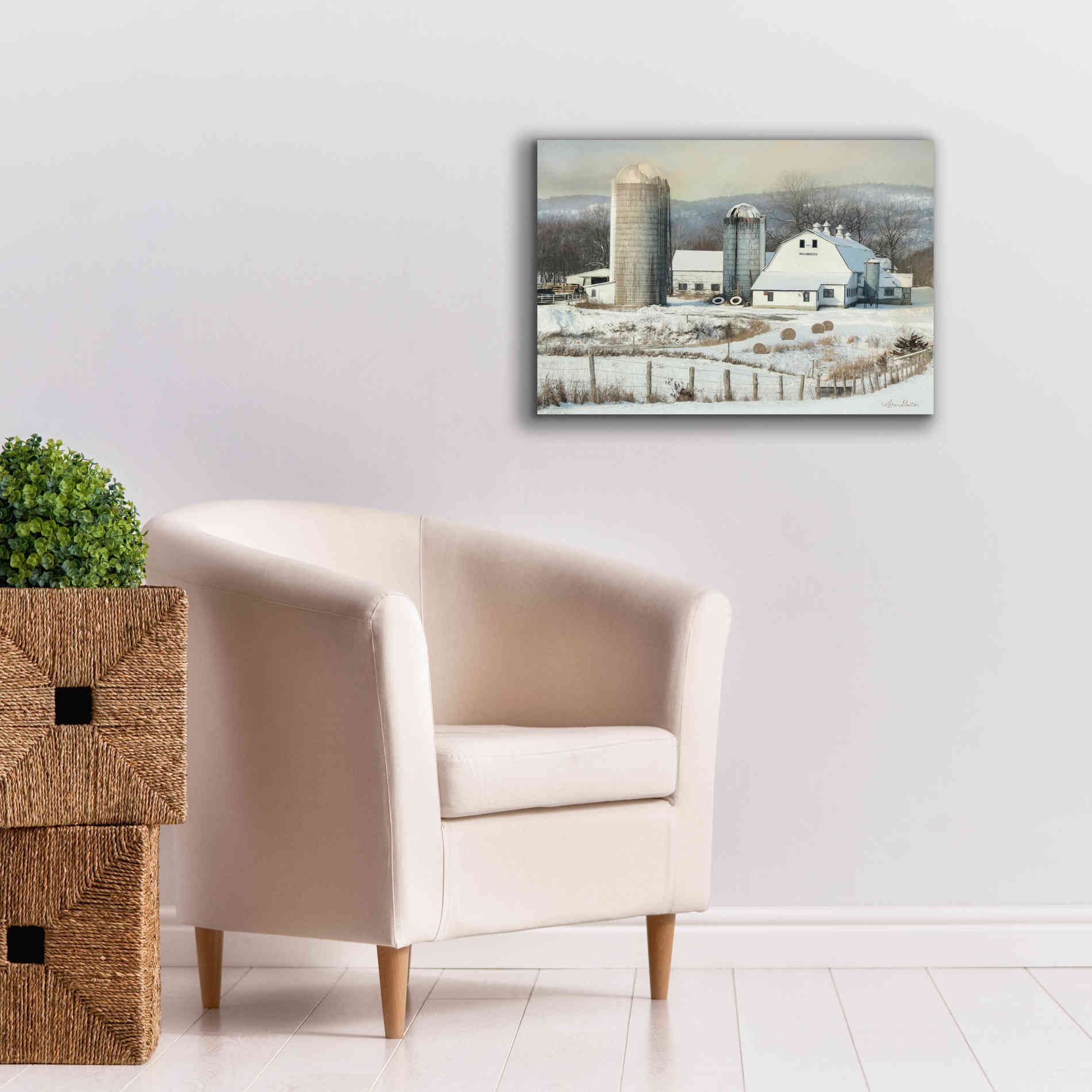 'The Lake Farm' by Lori Deiter, Canvas Wall Art,26 x 18