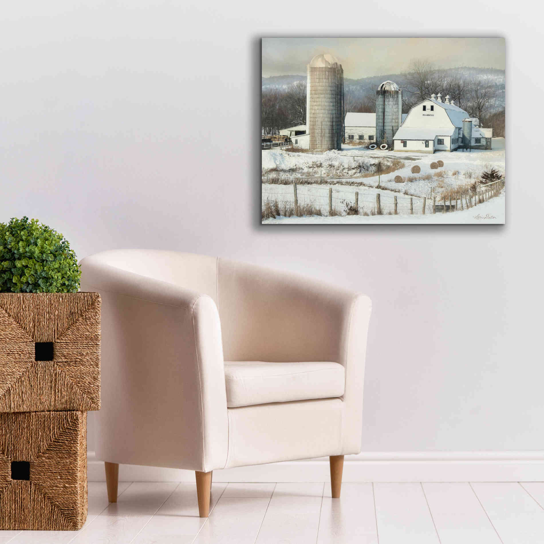 'The Lake Farm' by Lori Deiter, Canvas Wall Art,34 x 26