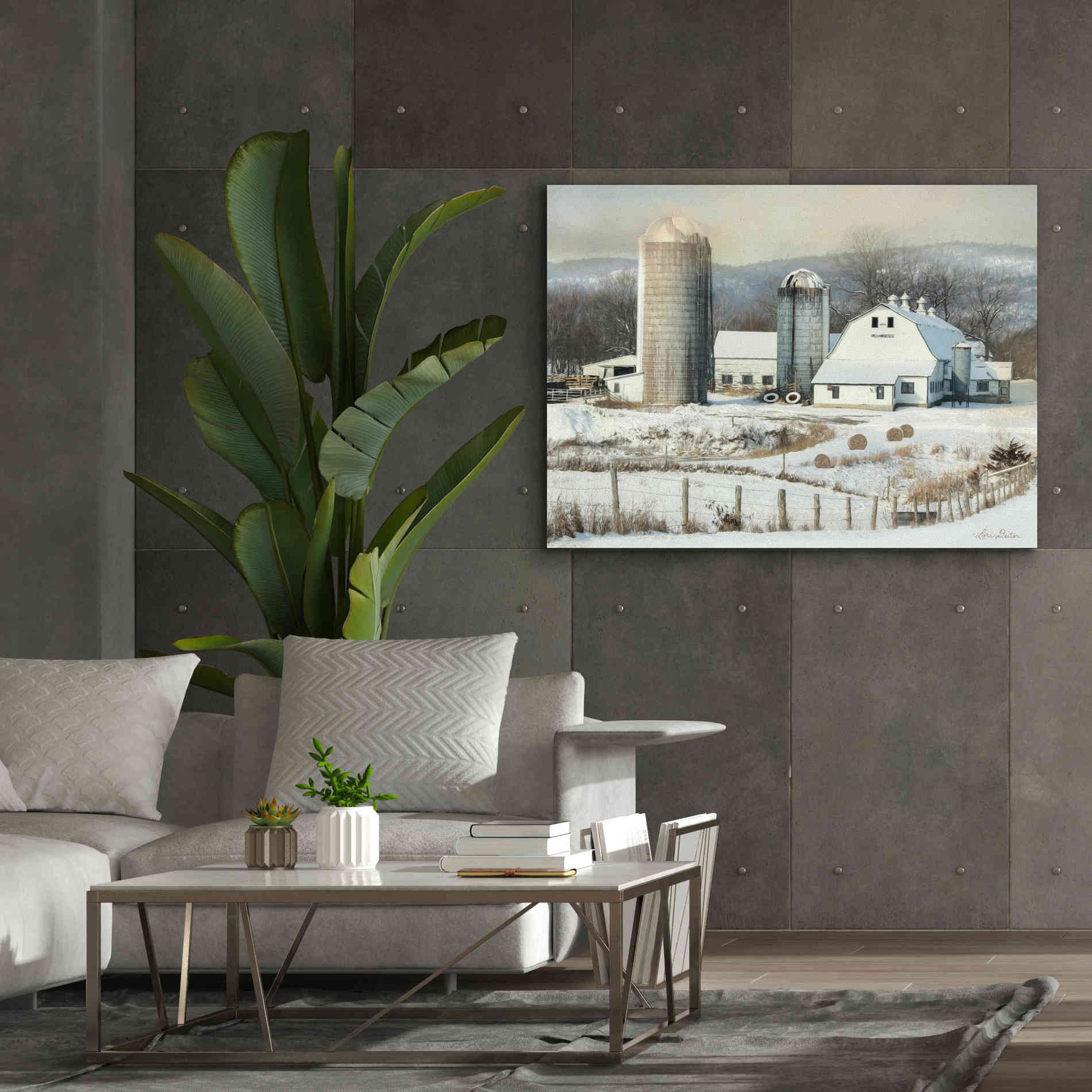 'The Lake Farm' by Lori Deiter, Canvas Wall Art,54 x 40