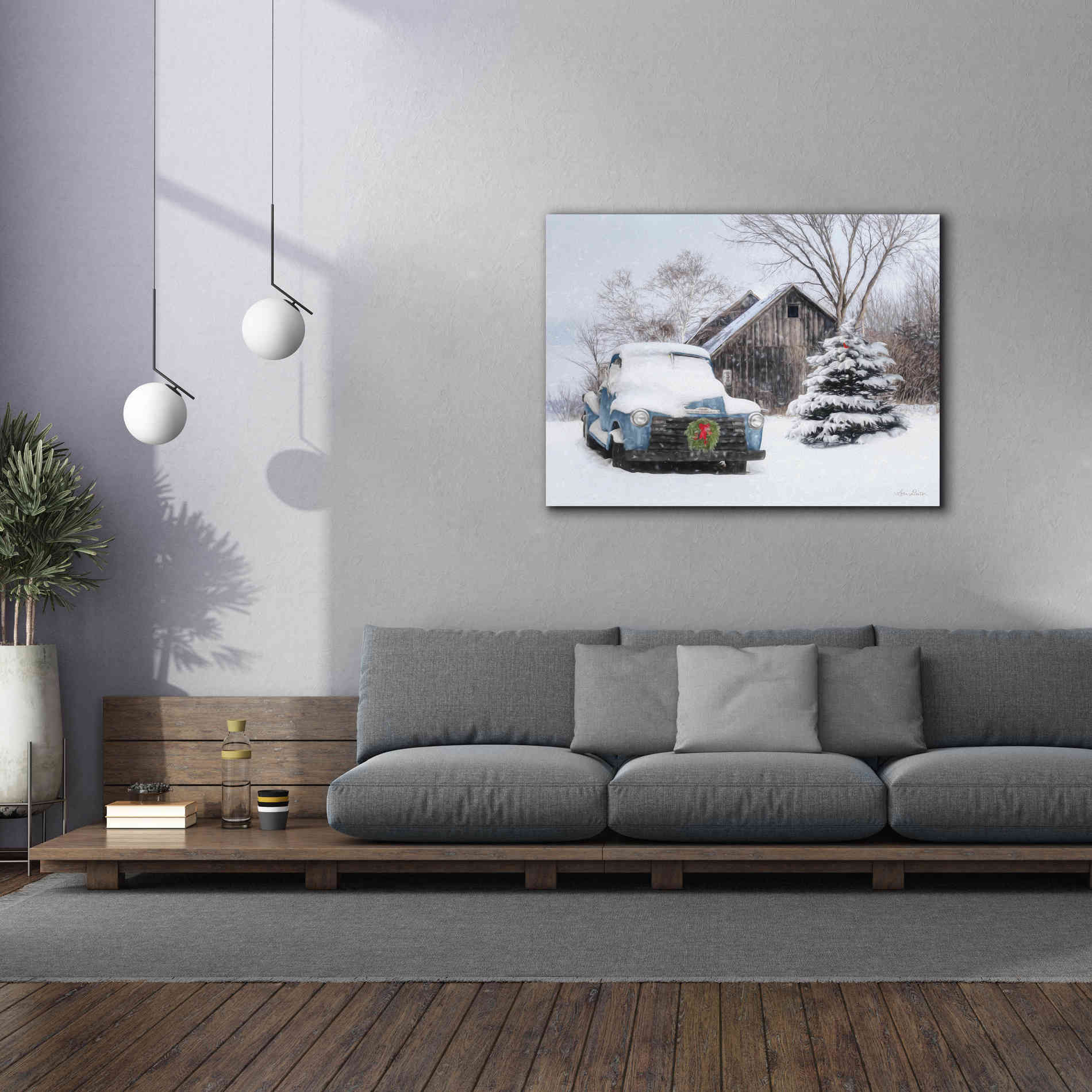 'Christmas on the Farm' by Lori Deiter, Canvas Wall Art,54 x 40