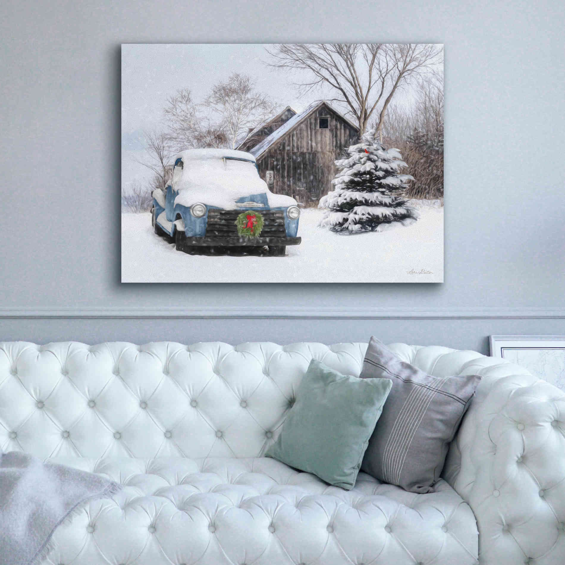 'Christmas on the Farm' by Lori Deiter, Canvas Wall Art,54 x 40