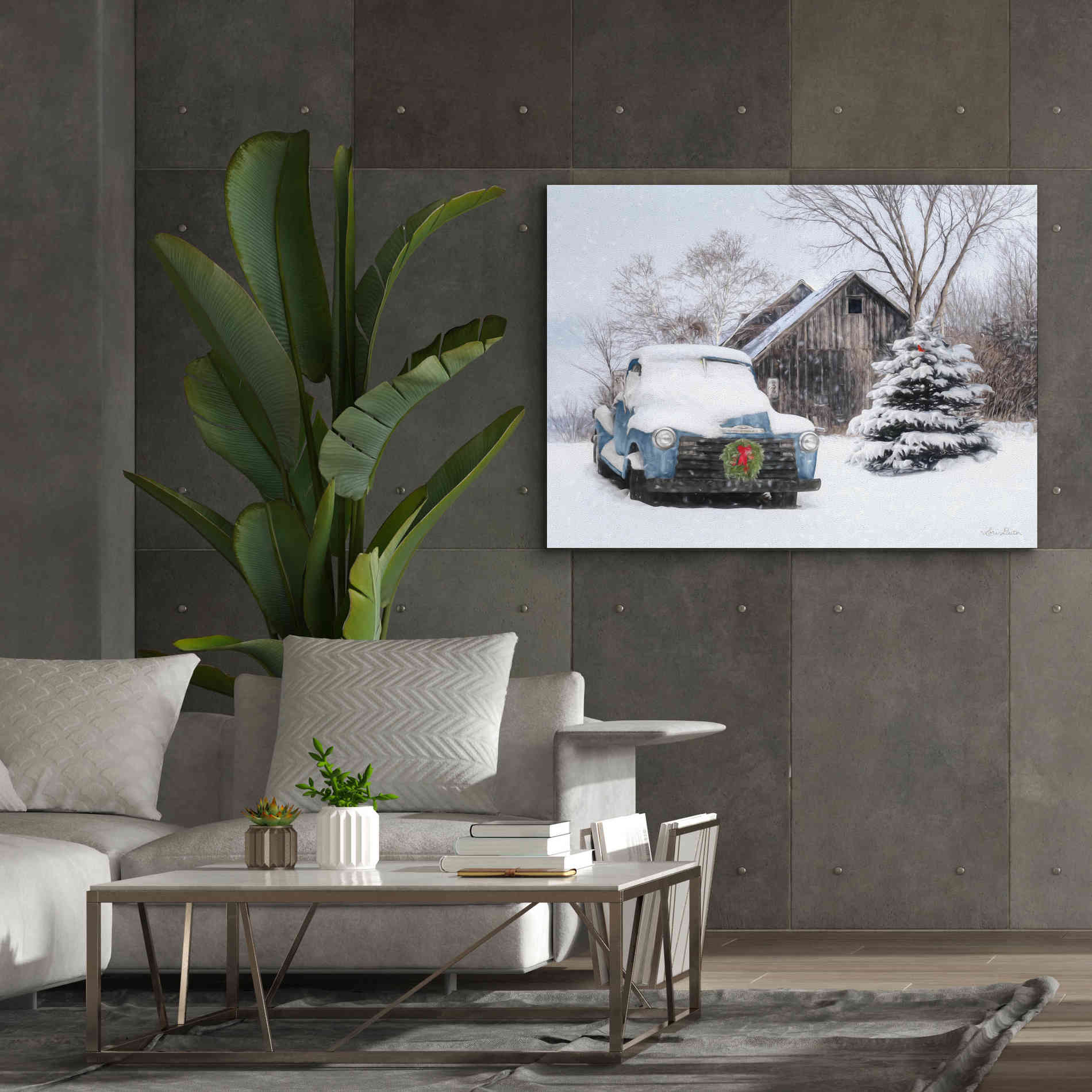 'Christmas on the Farm' by Lori Deiter, Canvas Wall Art,54 x 40