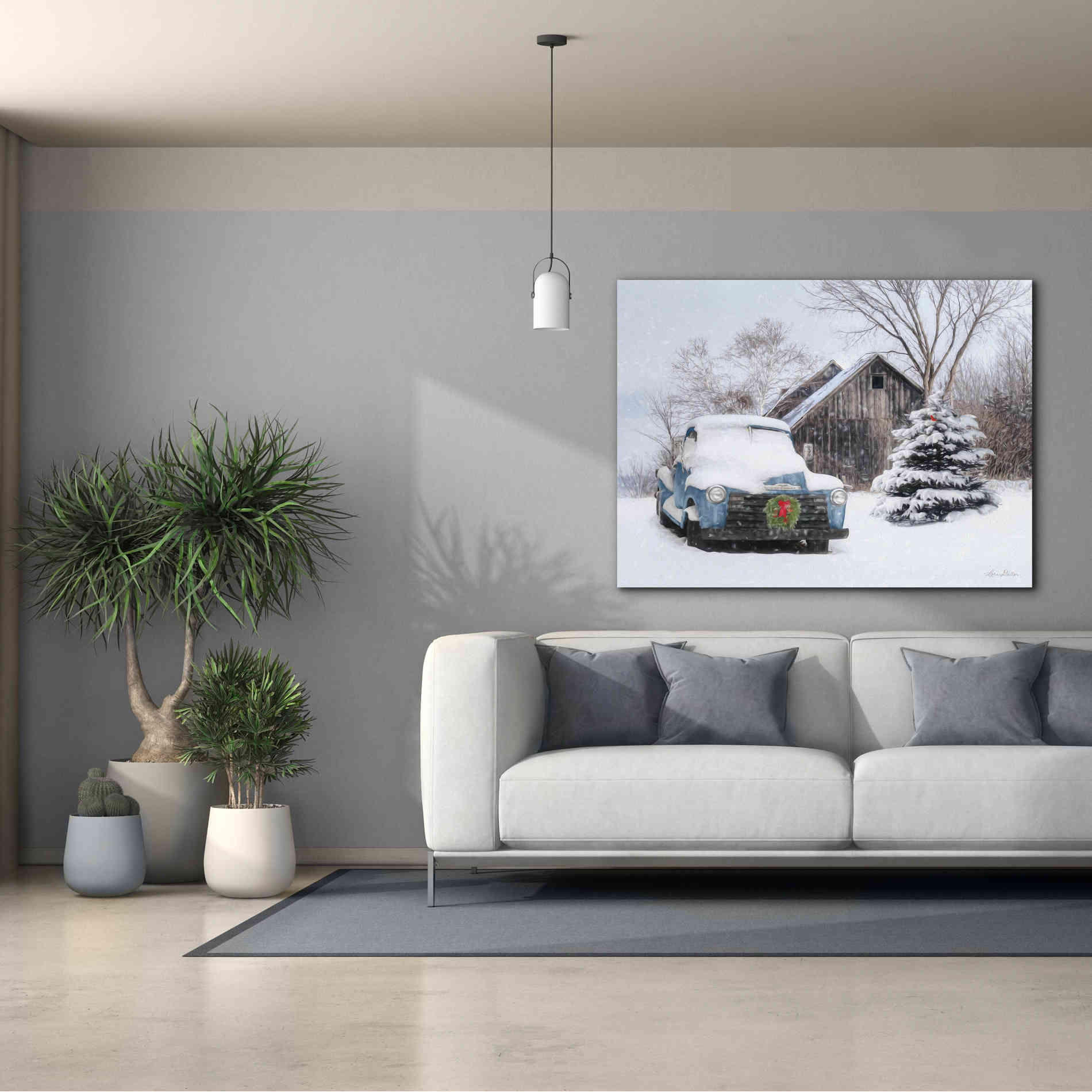'Christmas on the Farm' by Lori Deiter, Canvas Wall Art,54 x 40