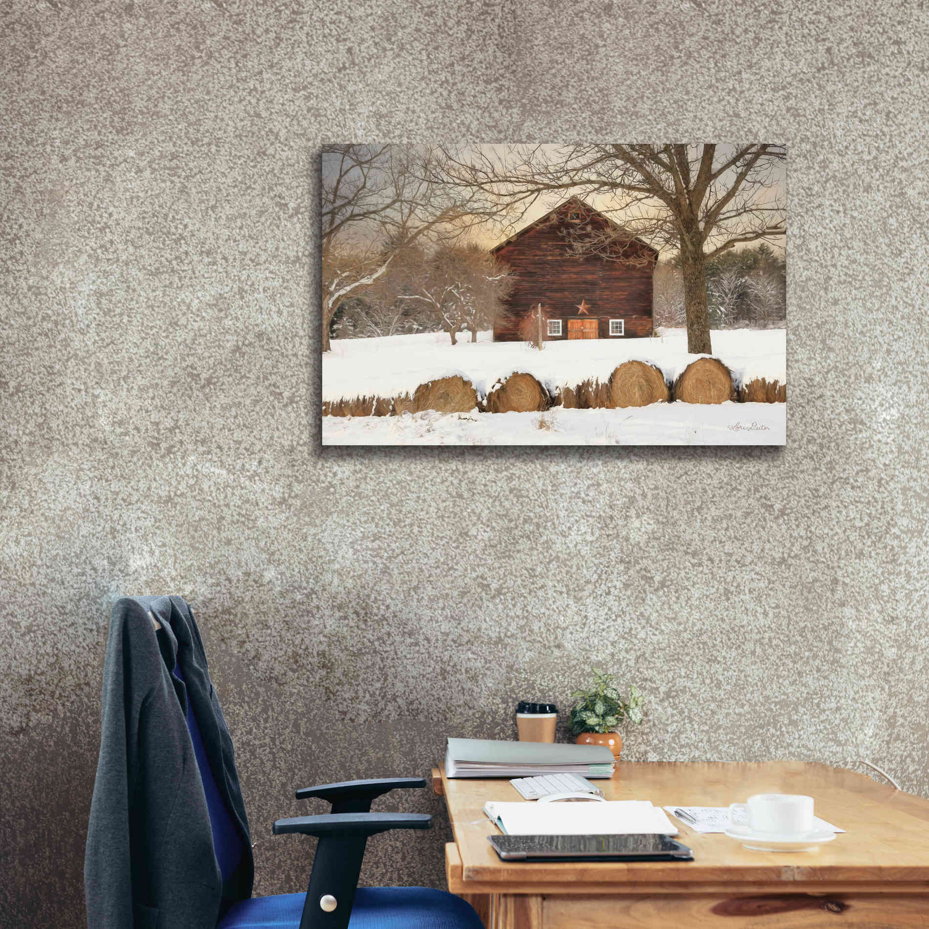 'Snowy Vermont Barn' by Lori Deiter, Canvas Wall Art,40 x 26