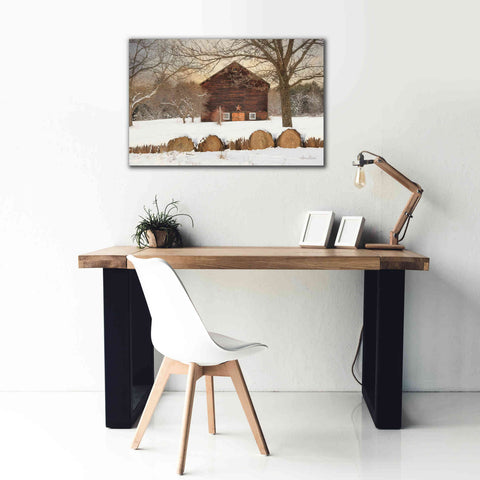 Image of 'Snowy Vermont Barn' by Lori Deiter, Canvas Wall Art,40 x 26