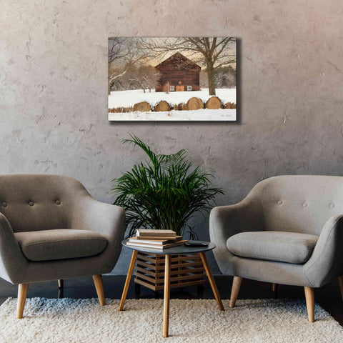 Image of 'Snowy Vermont Barn' by Lori Deiter, Canvas Wall Art,40 x 26