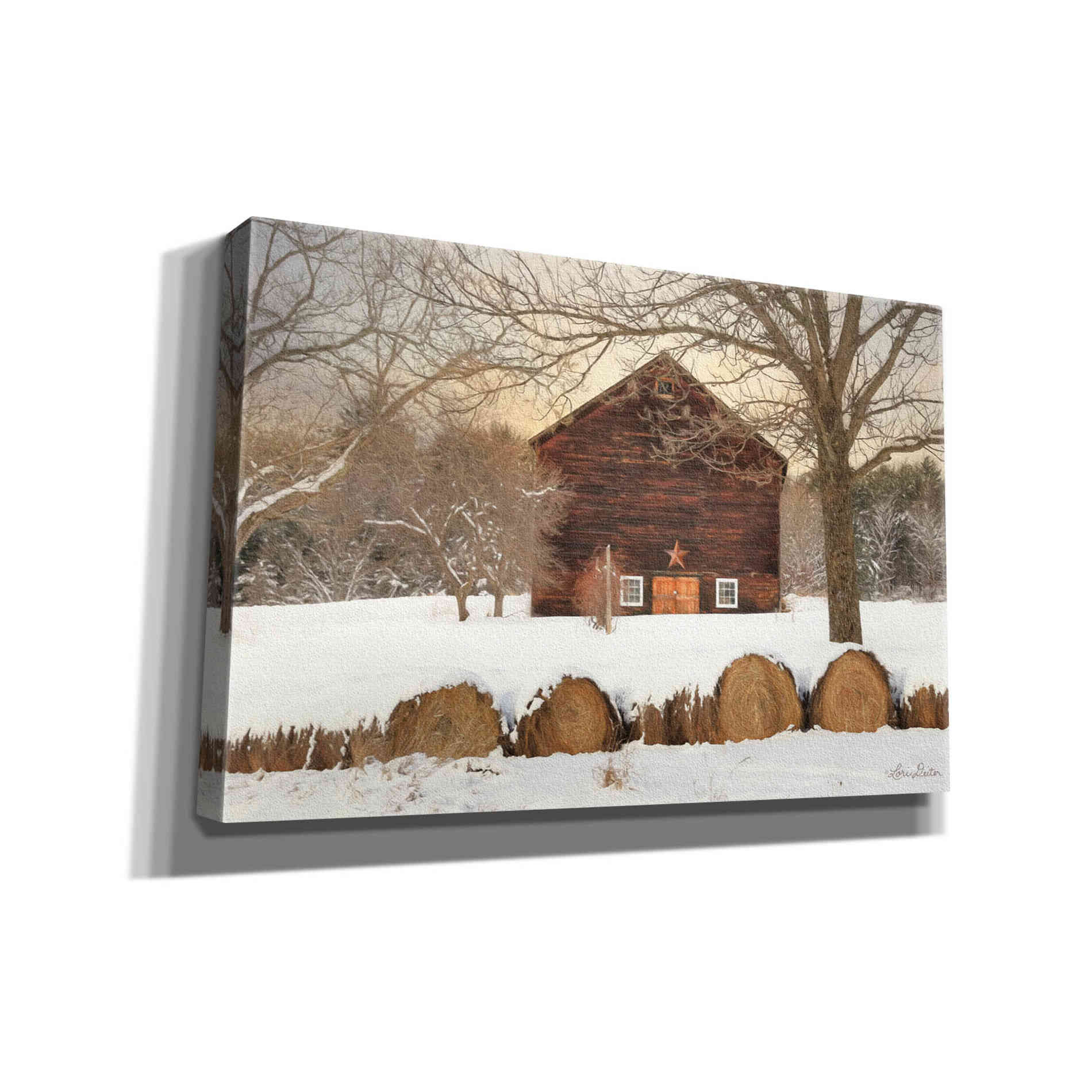 'Snowy Vermont Barn' by Lori Deiter, Canvas Wall Art