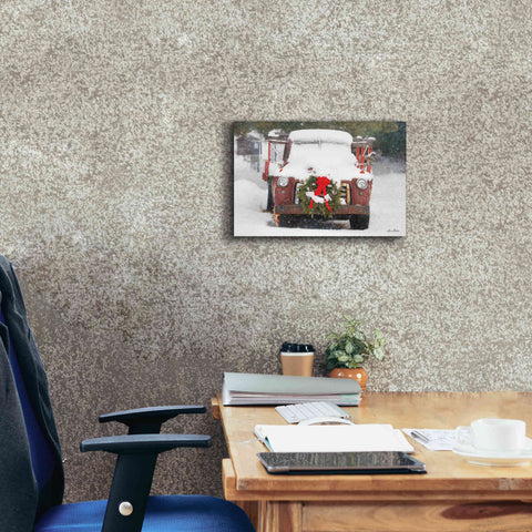 Image of 'Christmas Farm Truck' by Lori Deiter, Canvas Wall Art,18 x 12