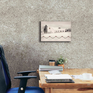 'Snowy Barn on a Hill' by Lori Deiter, Canvas Wall Art,18 x 12
