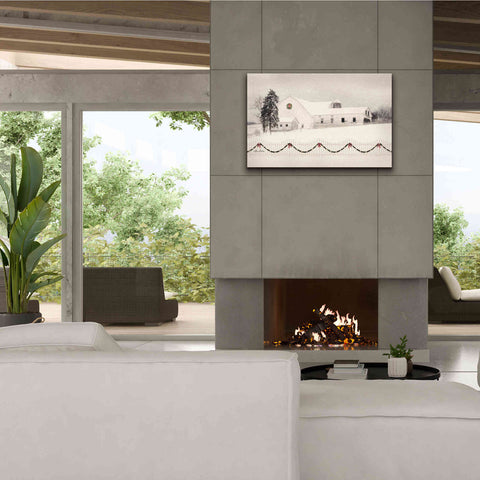 Image of 'Snowy Barn on a Hill' by Lori Deiter, Canvas Wall Art,40 x 26