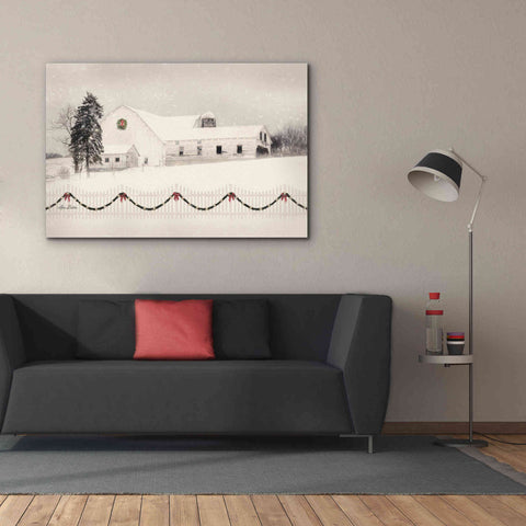 Image of 'Snowy Barn on a Hill' by Lori Deiter, Canvas Wall Art,60 x 40