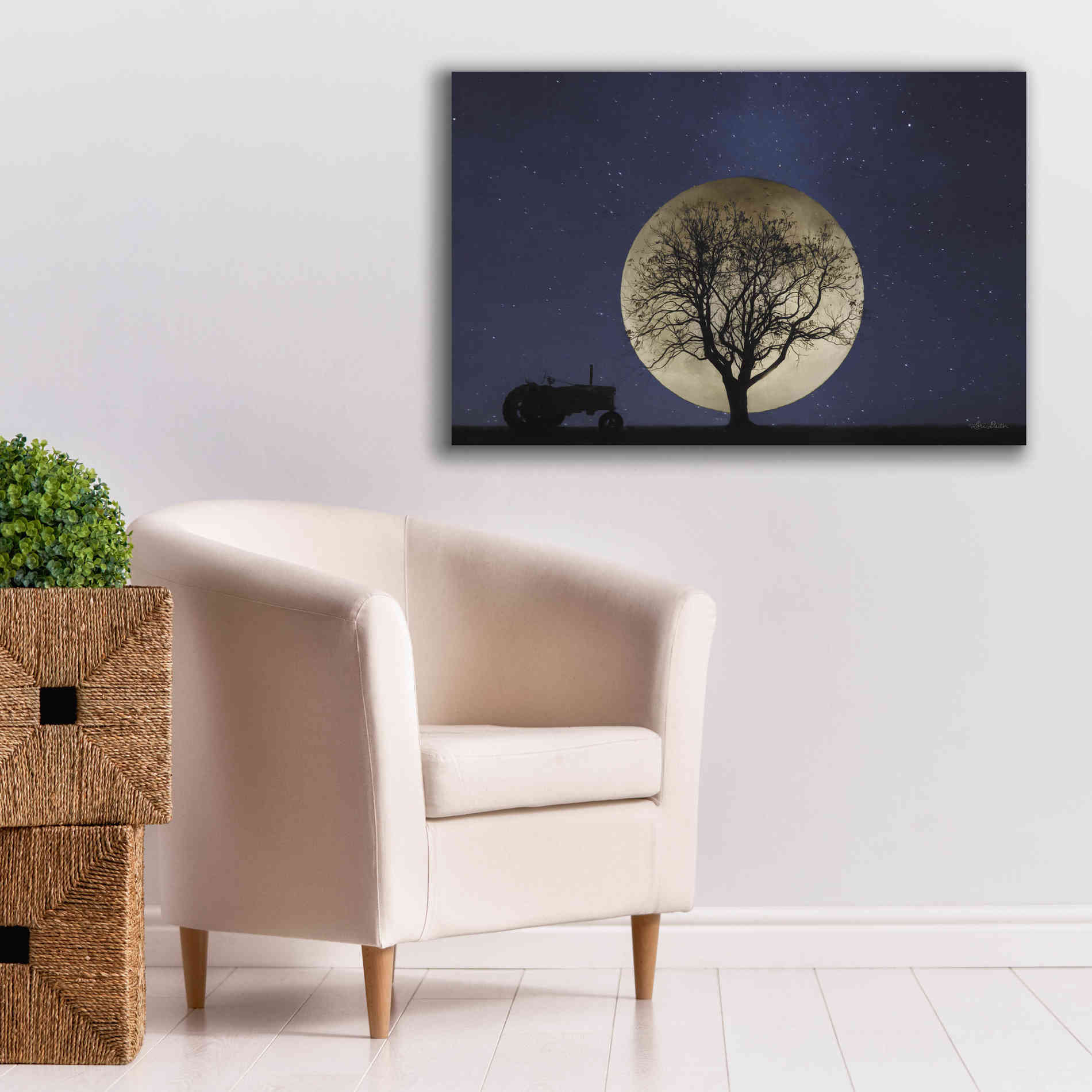 'Full Moon Country Night' by Lori Deiter, Canvas Wall Art,40 x 26