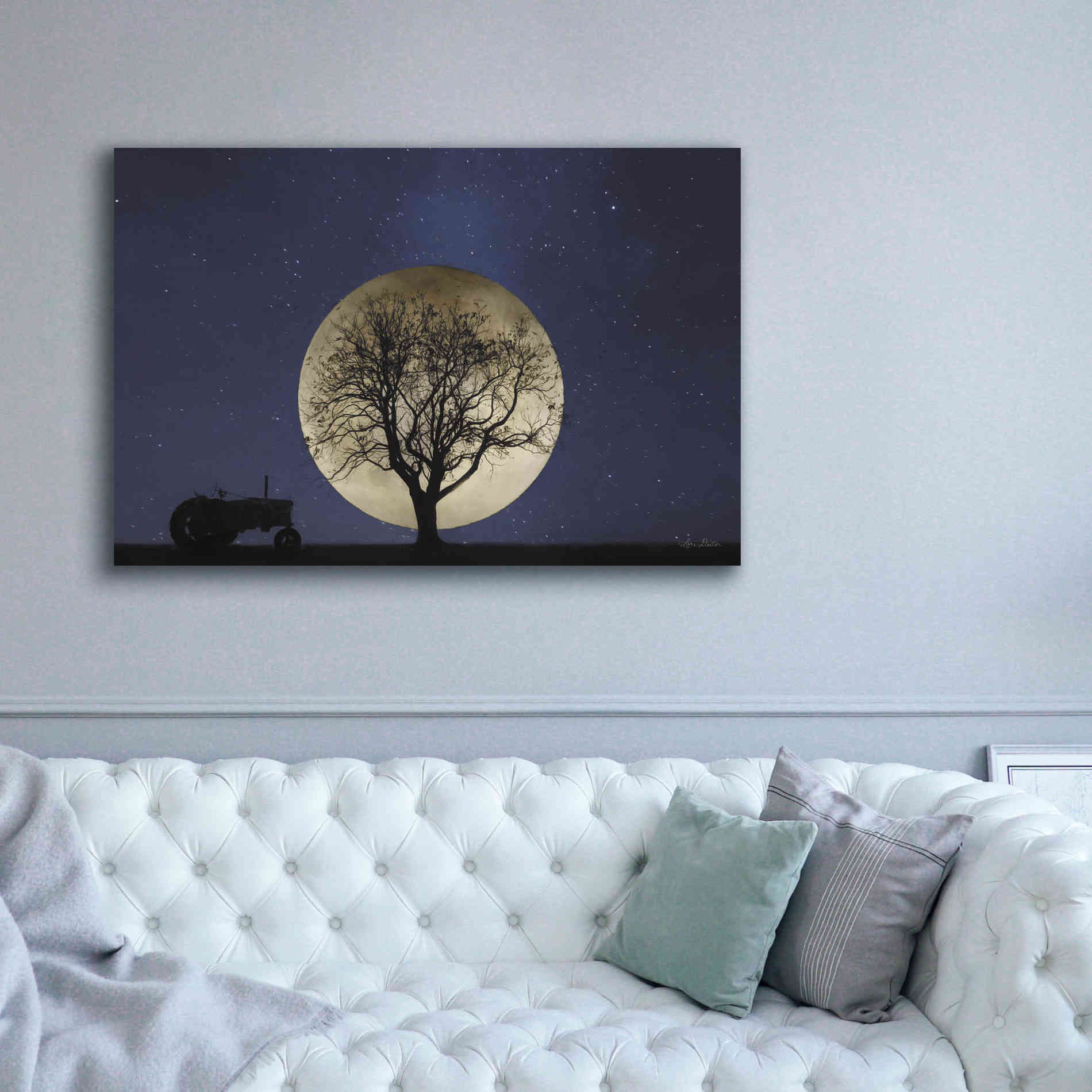 'Full Moon Country Night' by Lori Deiter, Canvas Wall Art,60 x 40