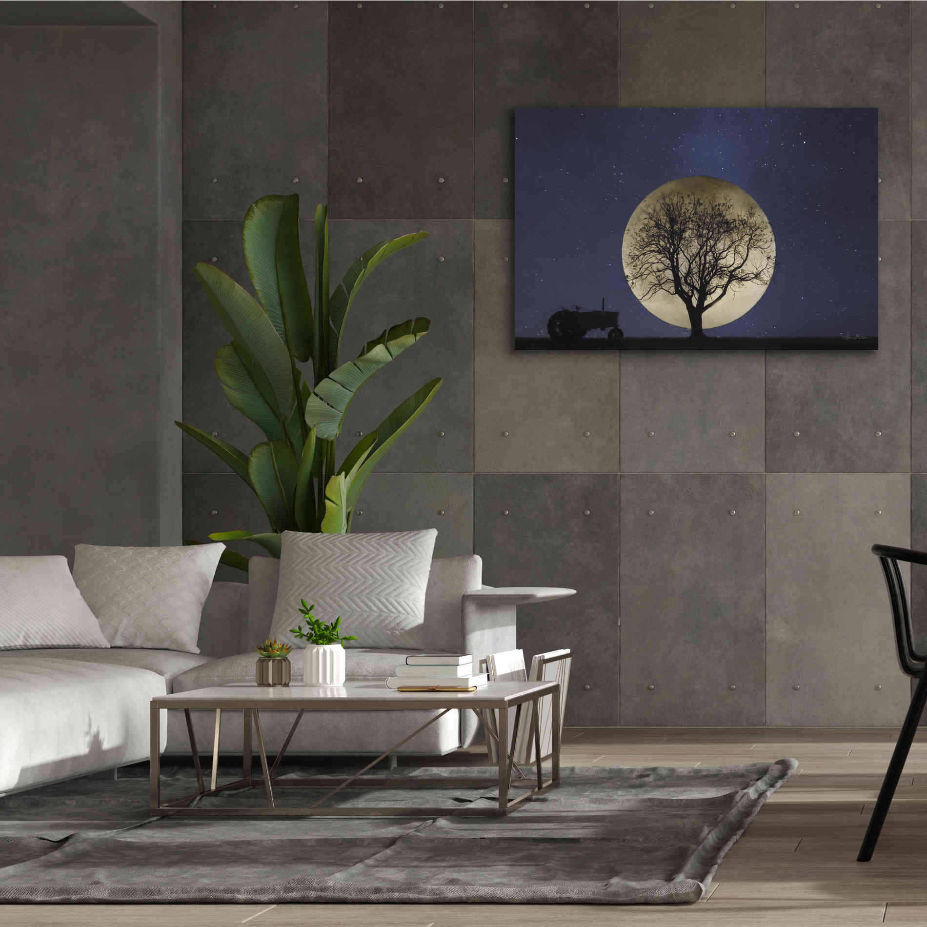 'Full Moon Country Night' by Lori Deiter, Canvas Wall Art,60 x 40
