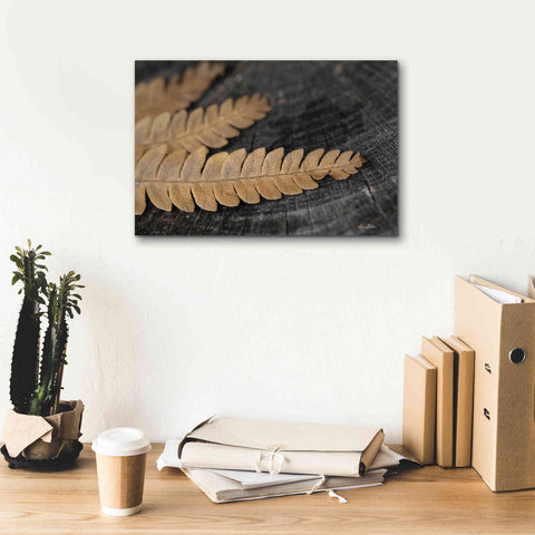 Image of 'Gold on Black V' by Lori Deiter, Canvas Wall Art,18 x 12
