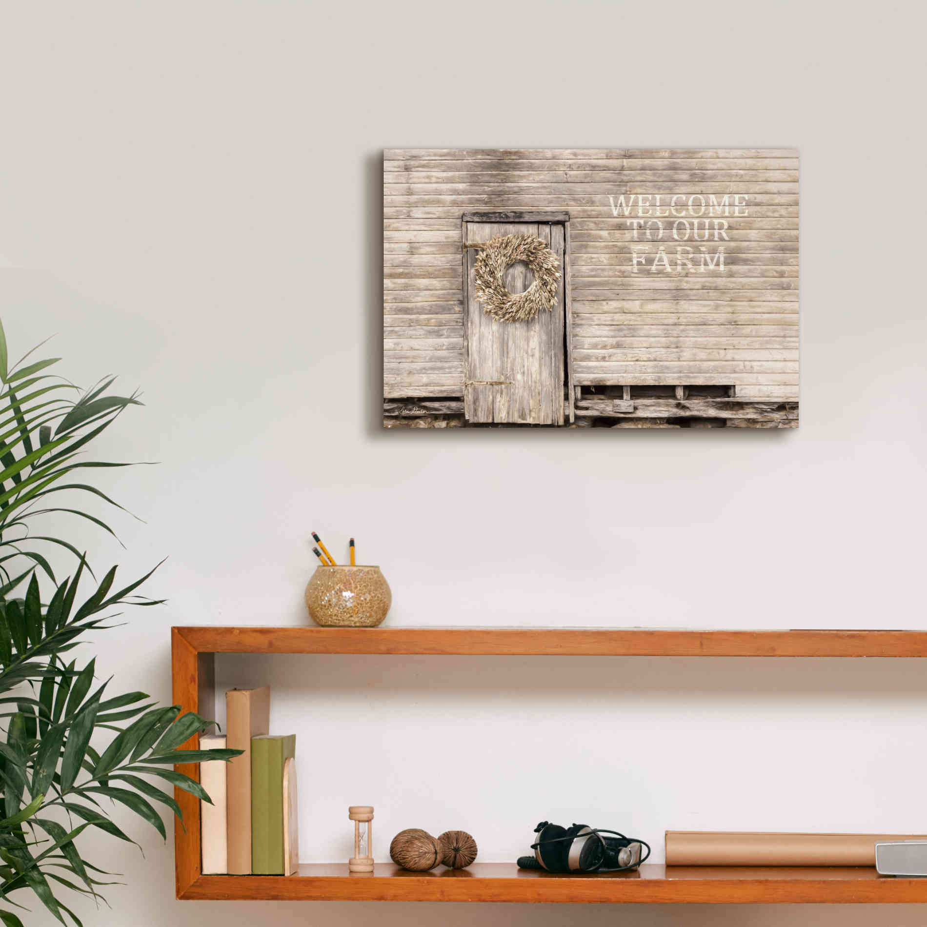 'Welcome to Our Farm' by Lori Deiter, Canvas Wall Art,18 x 12