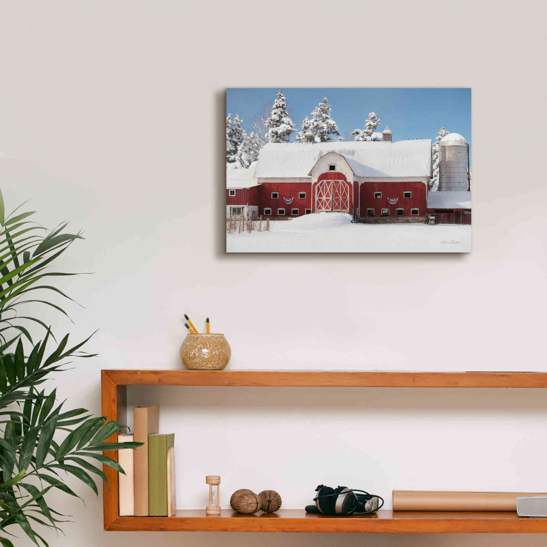 'Red, White and Cold' by Lori Deiter, Canvas Wall Art,18 x 12