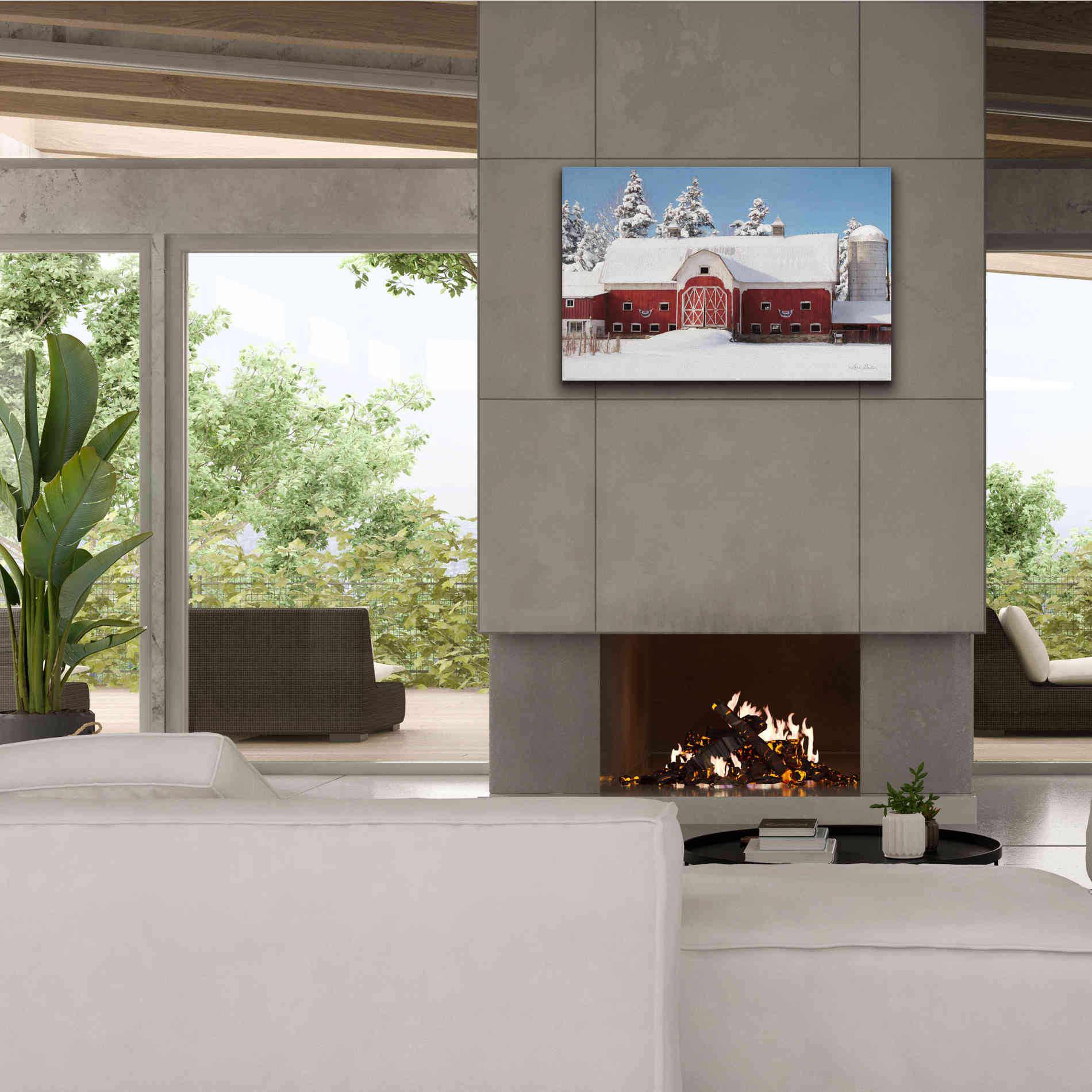 'Red, White and Cold' by Lori Deiter, Canvas Wall Art,40 x 26