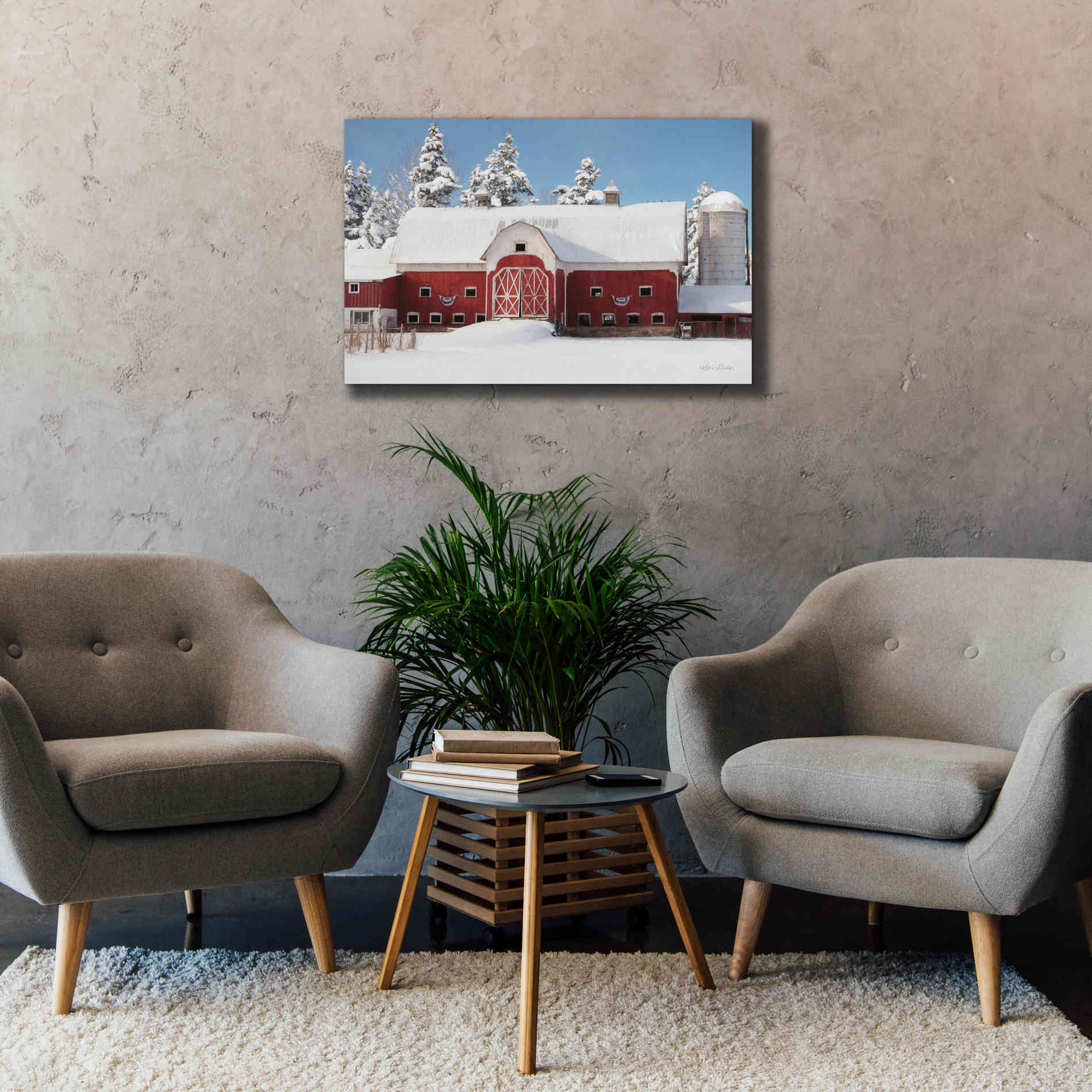 'Red, White and Cold' by Lori Deiter, Canvas Wall Art,40 x 26