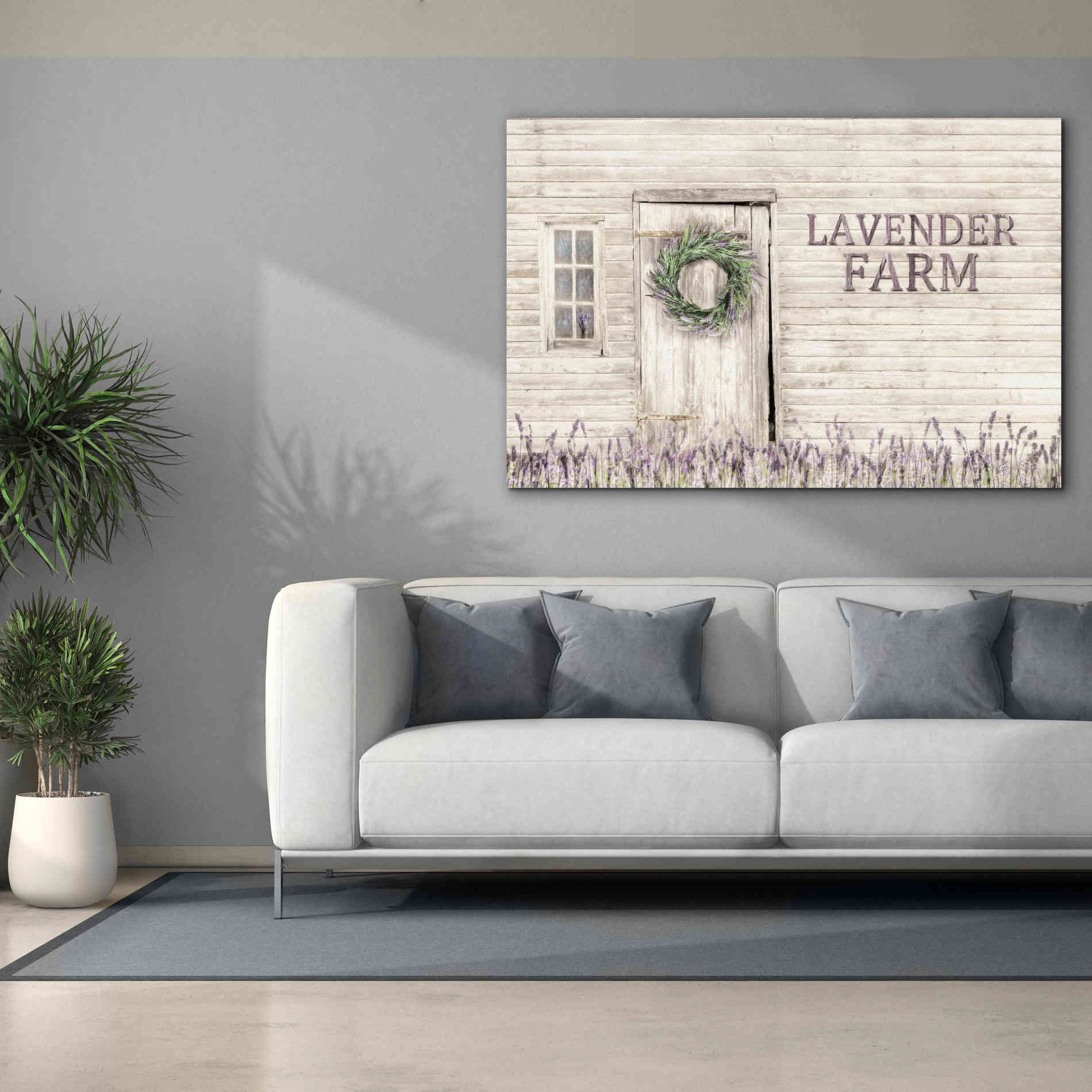 'Lavender Farm' by Lori Deiter, Canvas Wall Art,60 x 40