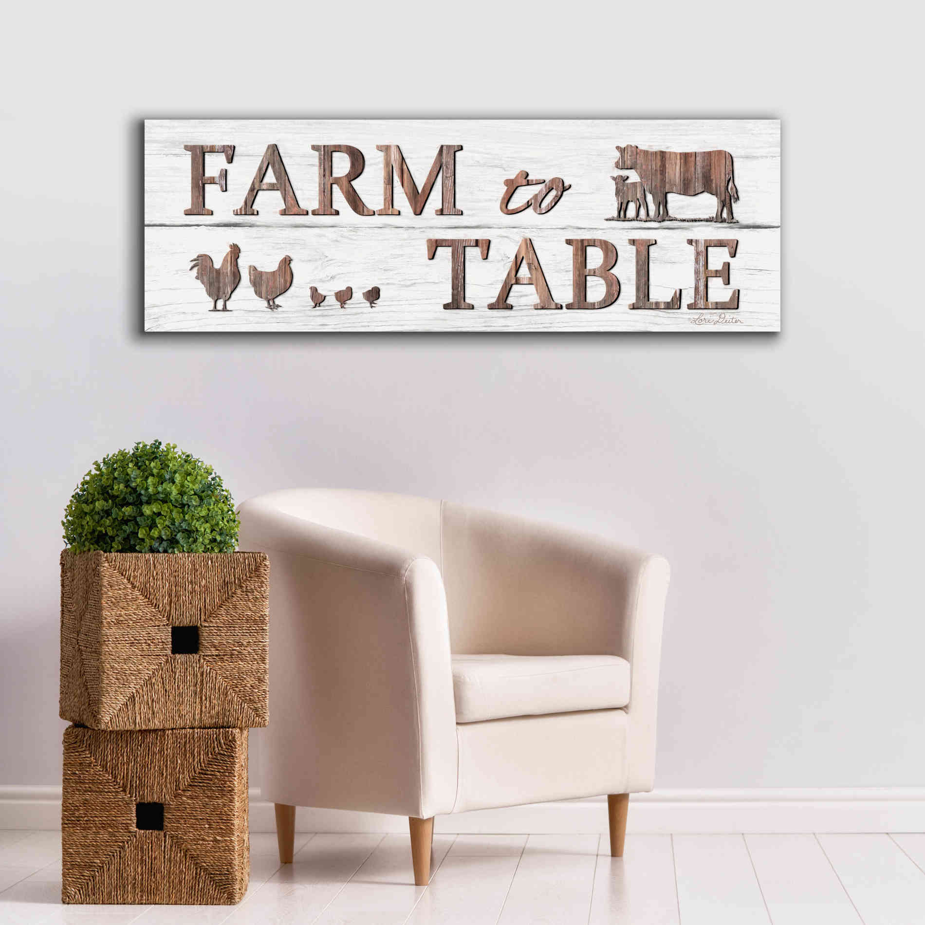 'Farm to Table' by Lori Deiter, Canvas Wall Art,60 x 20