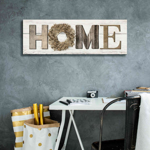 'Home in Beige' by Lori Deiter, Canvas Wall Art,36 x 12