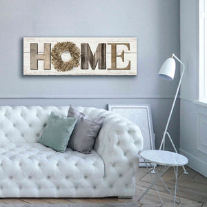 'Home in Beige' by Lori Deiter, Canvas Wall Art,60 x 20