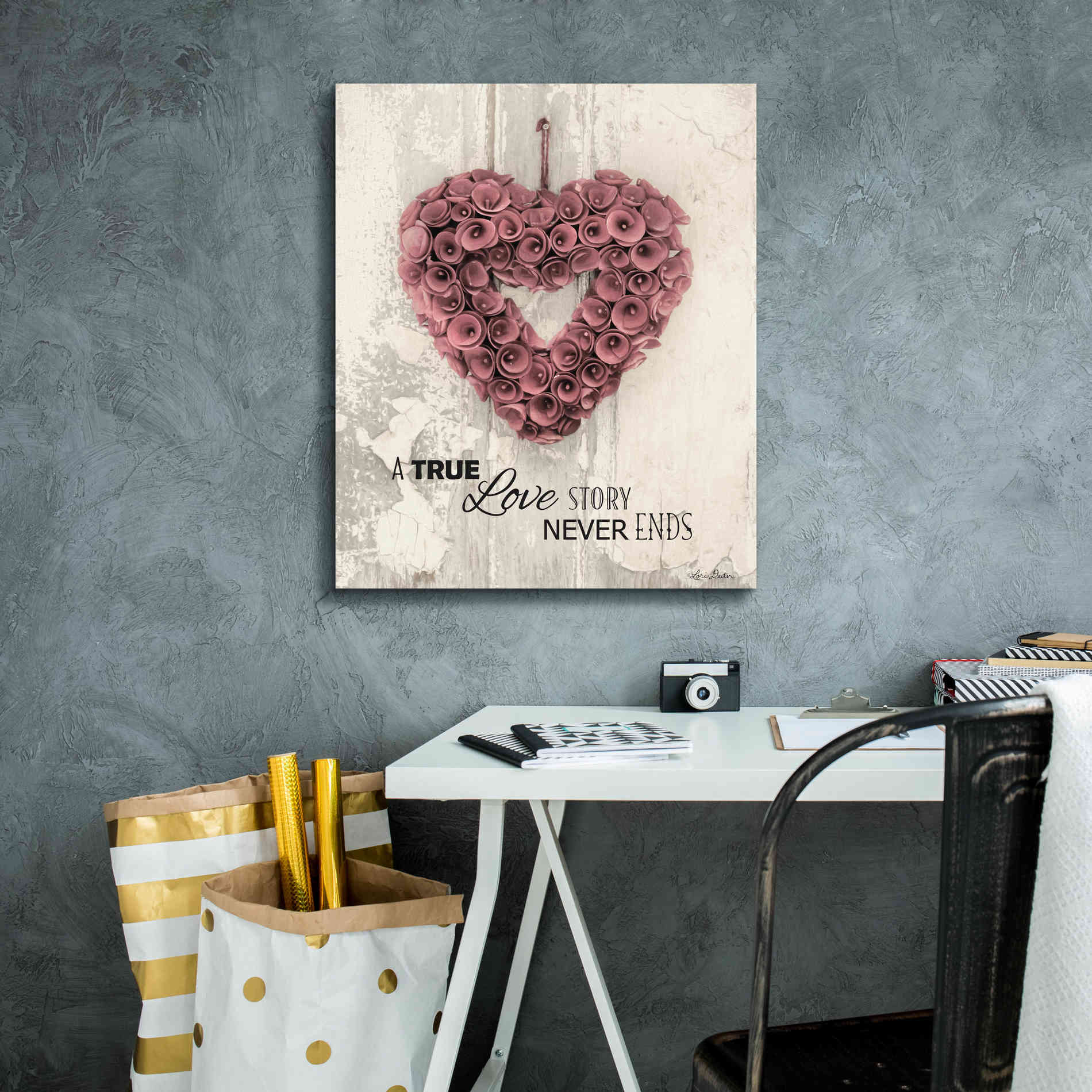 'A True Love Story' by Lori Deiter, Canvas Wall Art,20 x 24