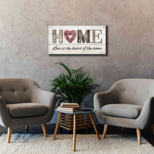 'Love is the Heart of the Home' by Lori Deiter, Canvas Wall Art,40 x 20