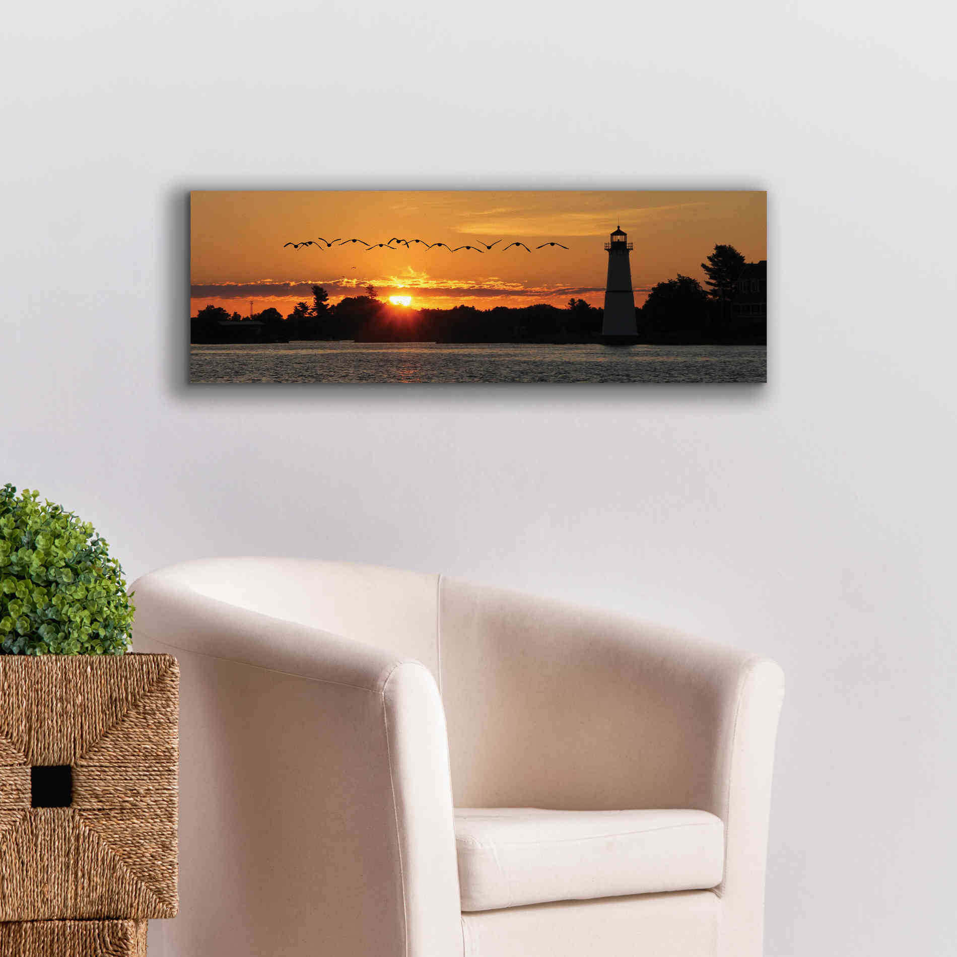 'Sunset Flight' by Lori Deiter, Canvas Wall Art,36 x 12