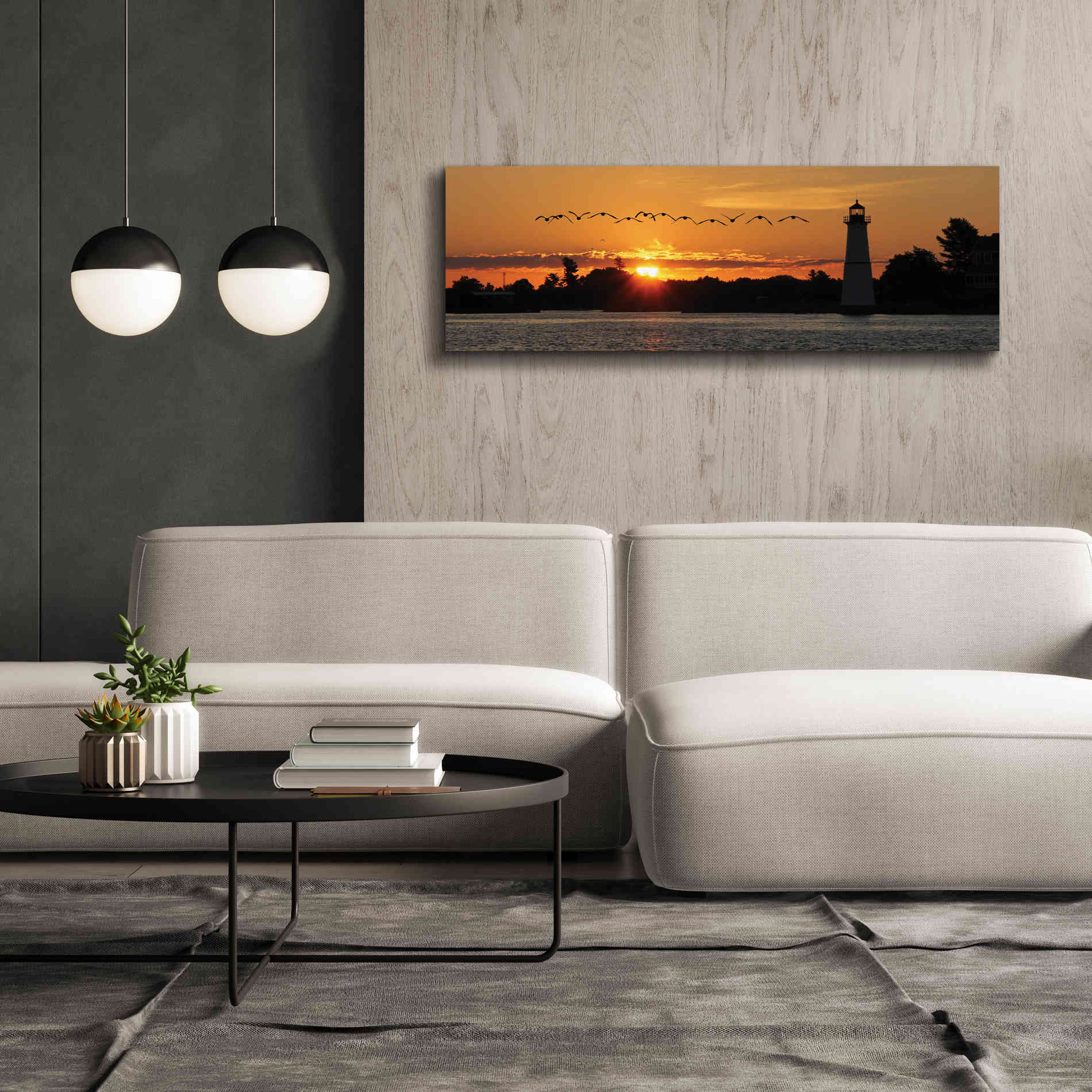 'Sunset Flight' by Lori Deiter, Canvas Wall Art,60 x 20