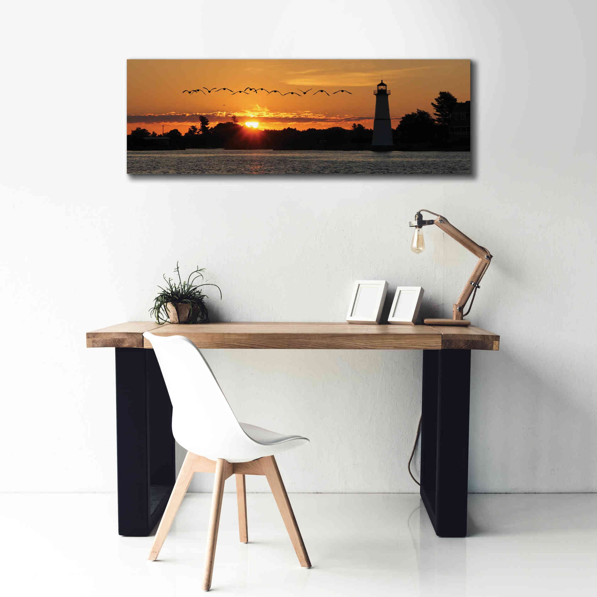 'Sunset Flight' by Lori Deiter, Canvas Wall Art,60 x 20