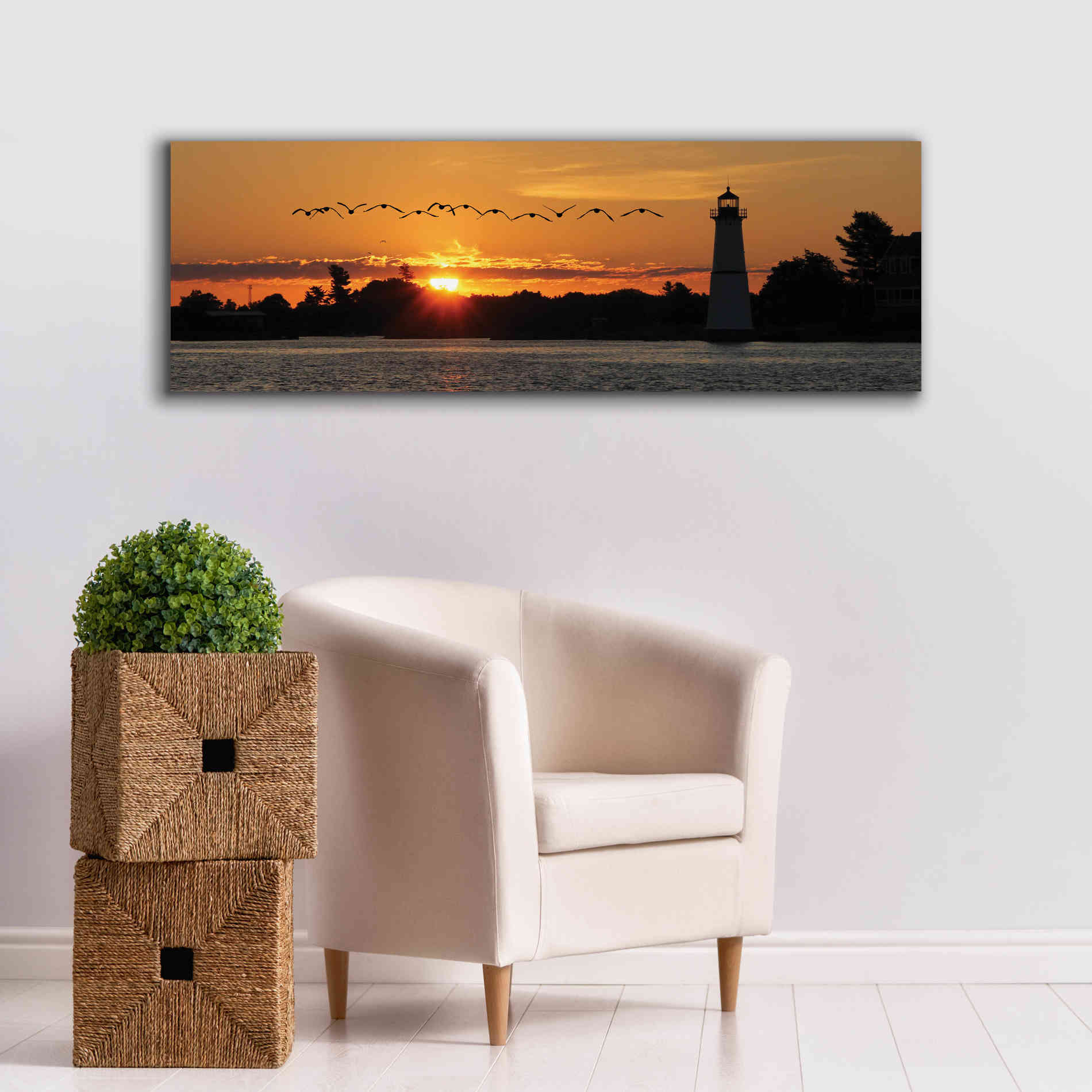 'Sunset Flight' by Lori Deiter, Canvas Wall Art,60 x 20