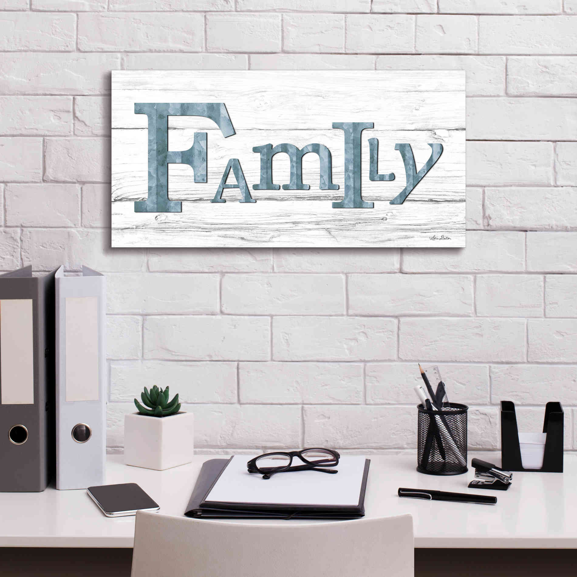 'Metal Family' by Lori Deiter, Canvas Wall Art,24 x 12