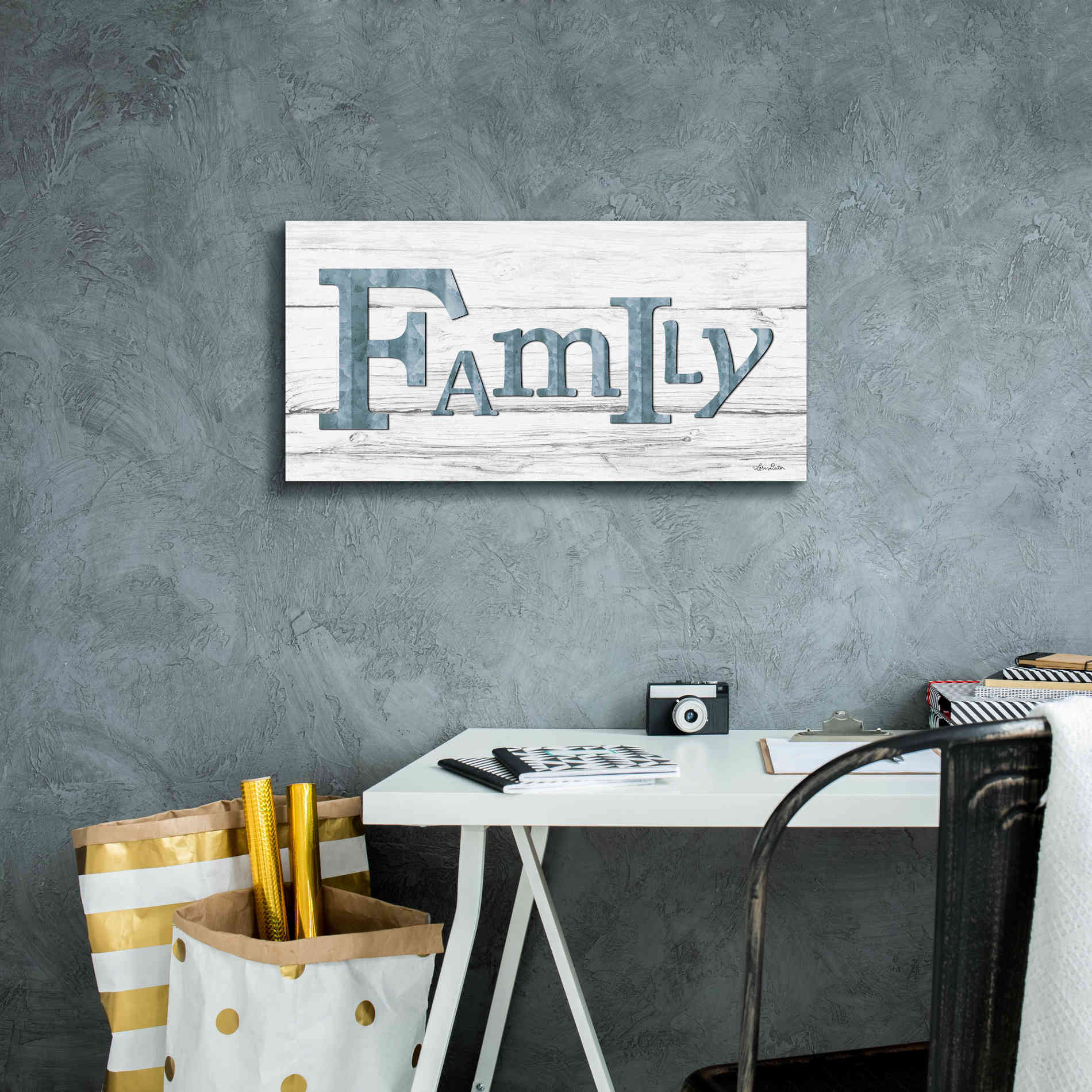 'Metal Family' by Lori Deiter, Canvas Wall Art,24 x 12