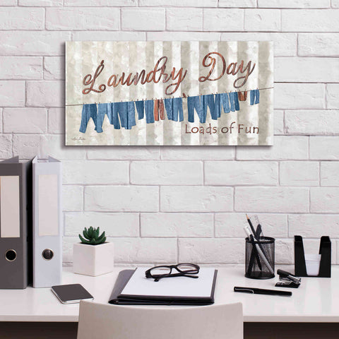 Image of 'Laundry Day Loads of Fun' by Lori Deiter, Canvas Wall Art,24 x 12