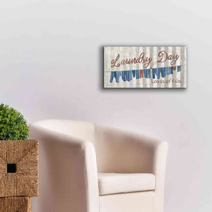 'Laundry Day Loads of Fun' by Lori Deiter, Canvas Wall Art,24 x 12