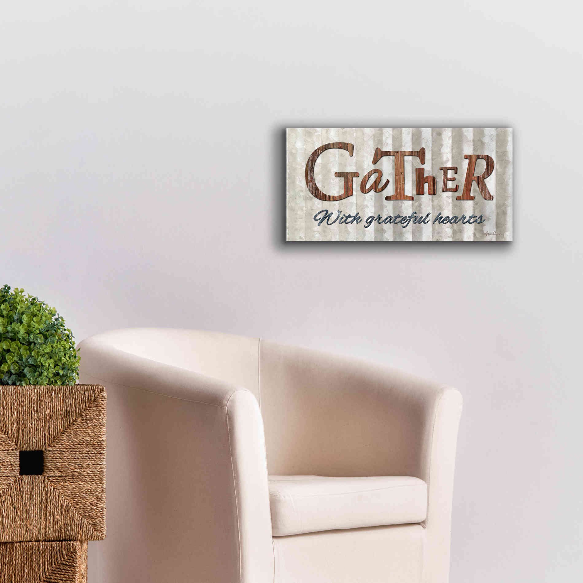 'Gather with Graceful Hearts' by Lori Deiter, Canvas Wall Art,24 x 12