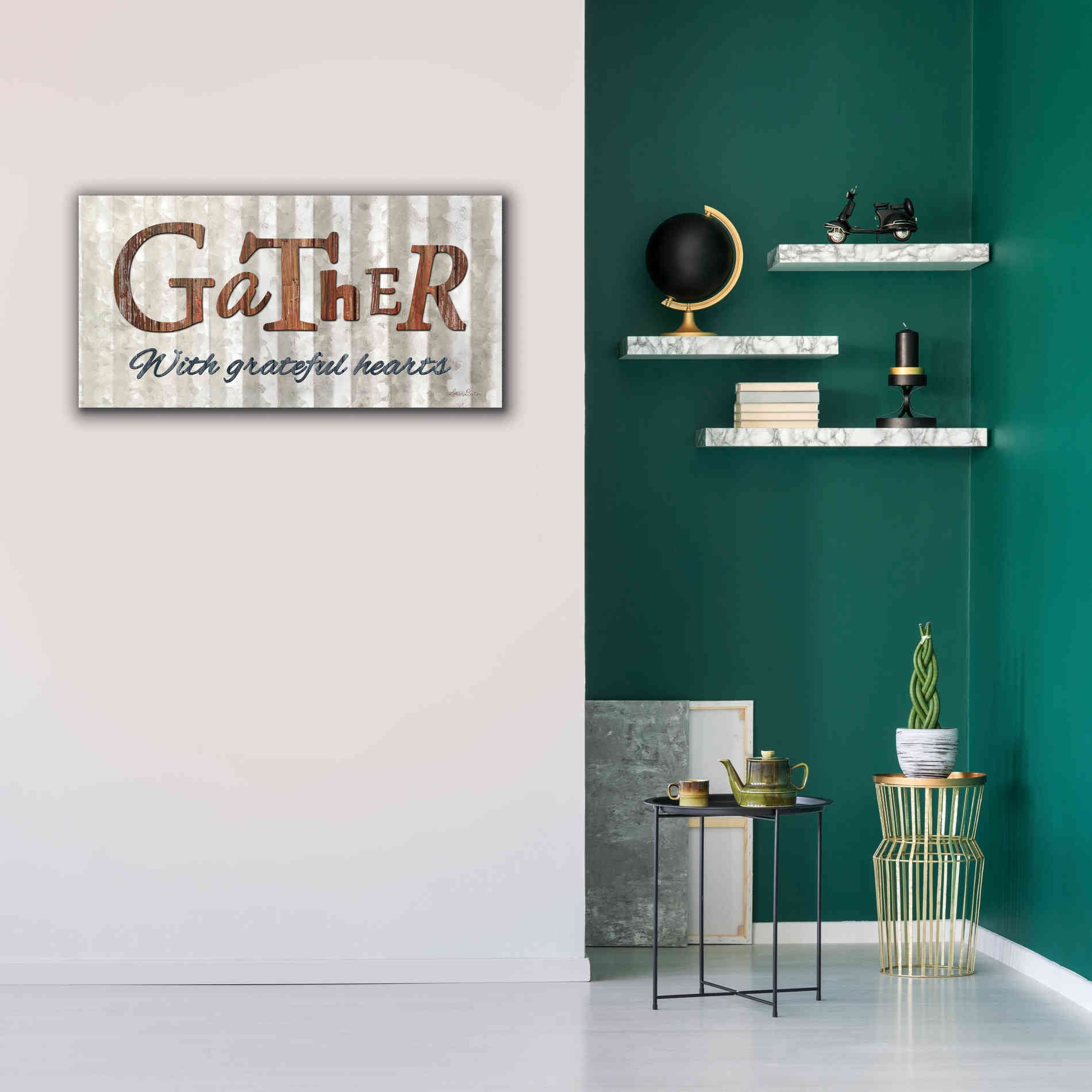 'Gather with Graceful Hearts' by Lori Deiter, Canvas Wall Art,40 x 20