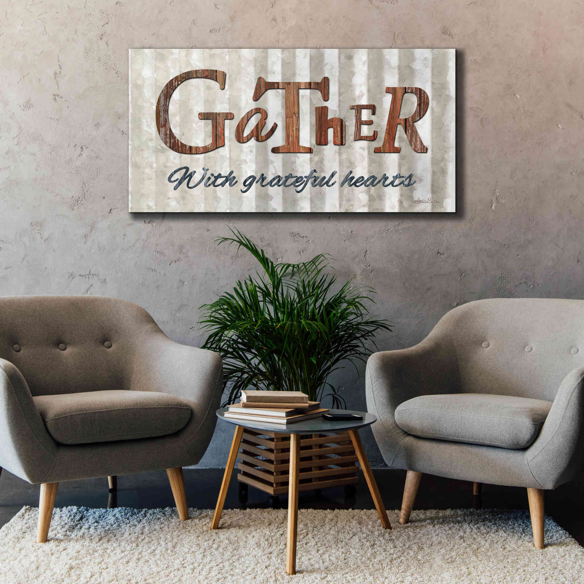 'Gather with Graceful Hearts' by Lori Deiter, Canvas Wall Art,60 x 30