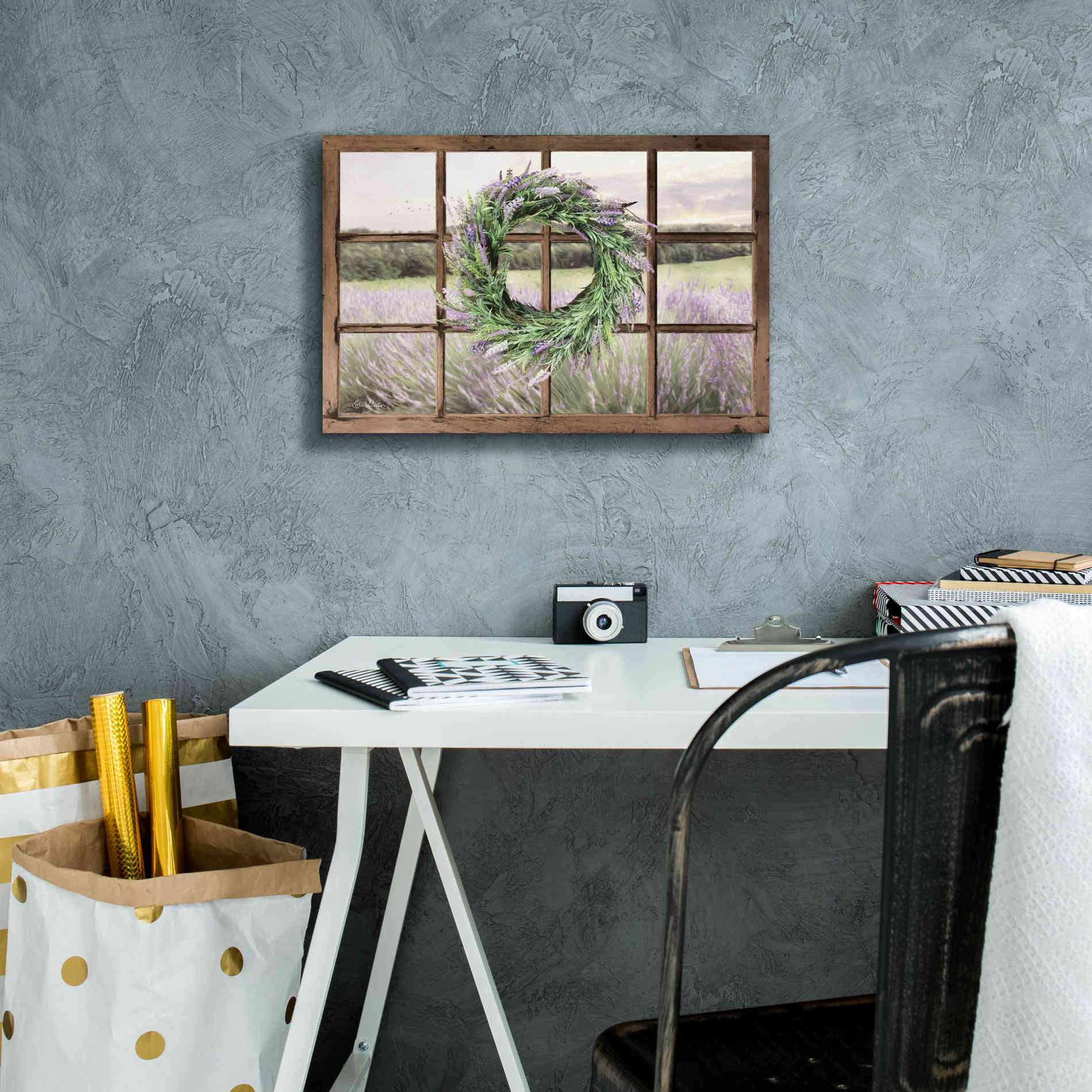'Lavender Fields Window' by Lori Deiter, Canvas Wall Art,18 x 12
