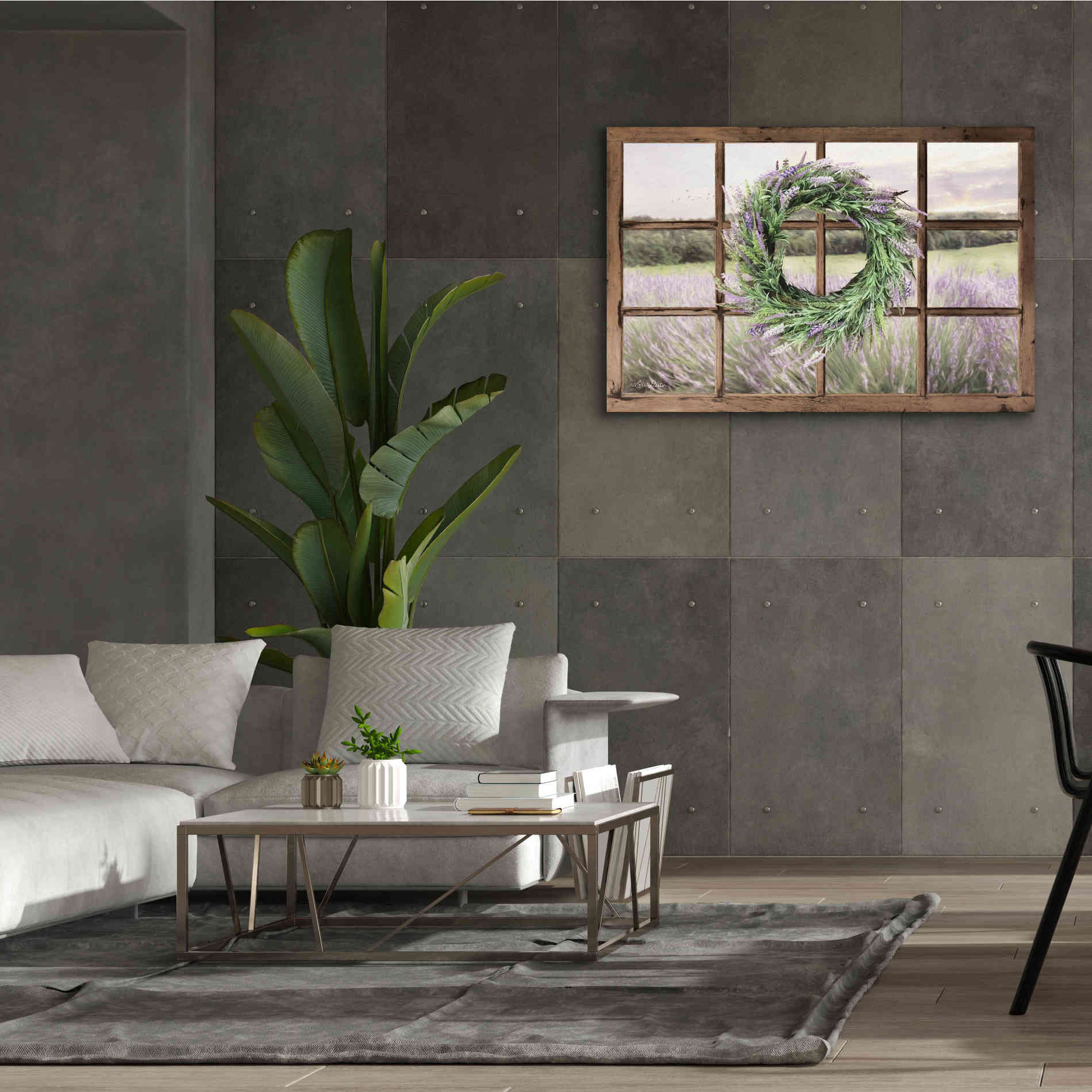 'Lavender Fields Window' by Lori Deiter, Canvas Wall Art,60 x 40