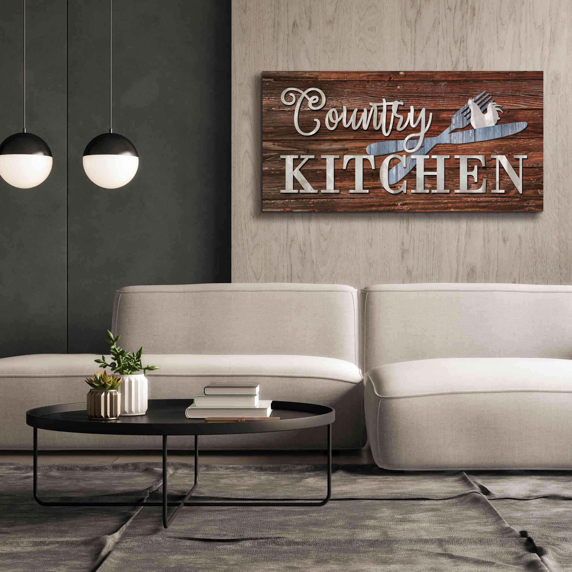'Country Kitchen' by Lori Deiter, Canvas Wall Art,60 x 30