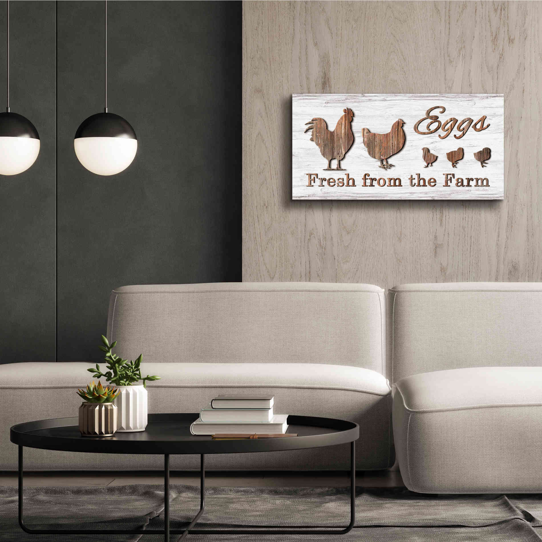 'Farm Fresh Eggs' by Lori Deiter, Canvas Wall Art,40 x 20