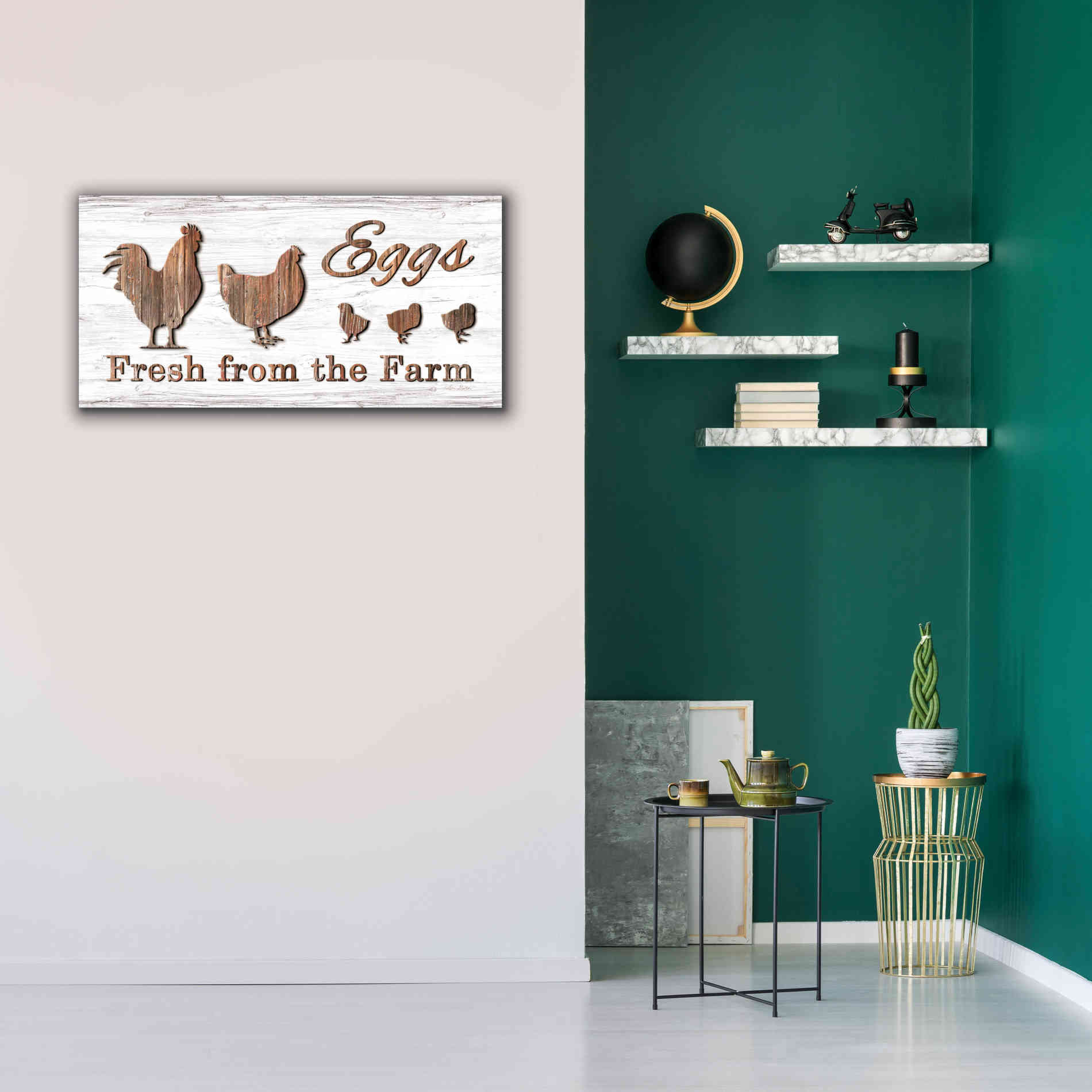 'Farm Fresh Eggs' by Lori Deiter, Canvas Wall Art,40 x 20