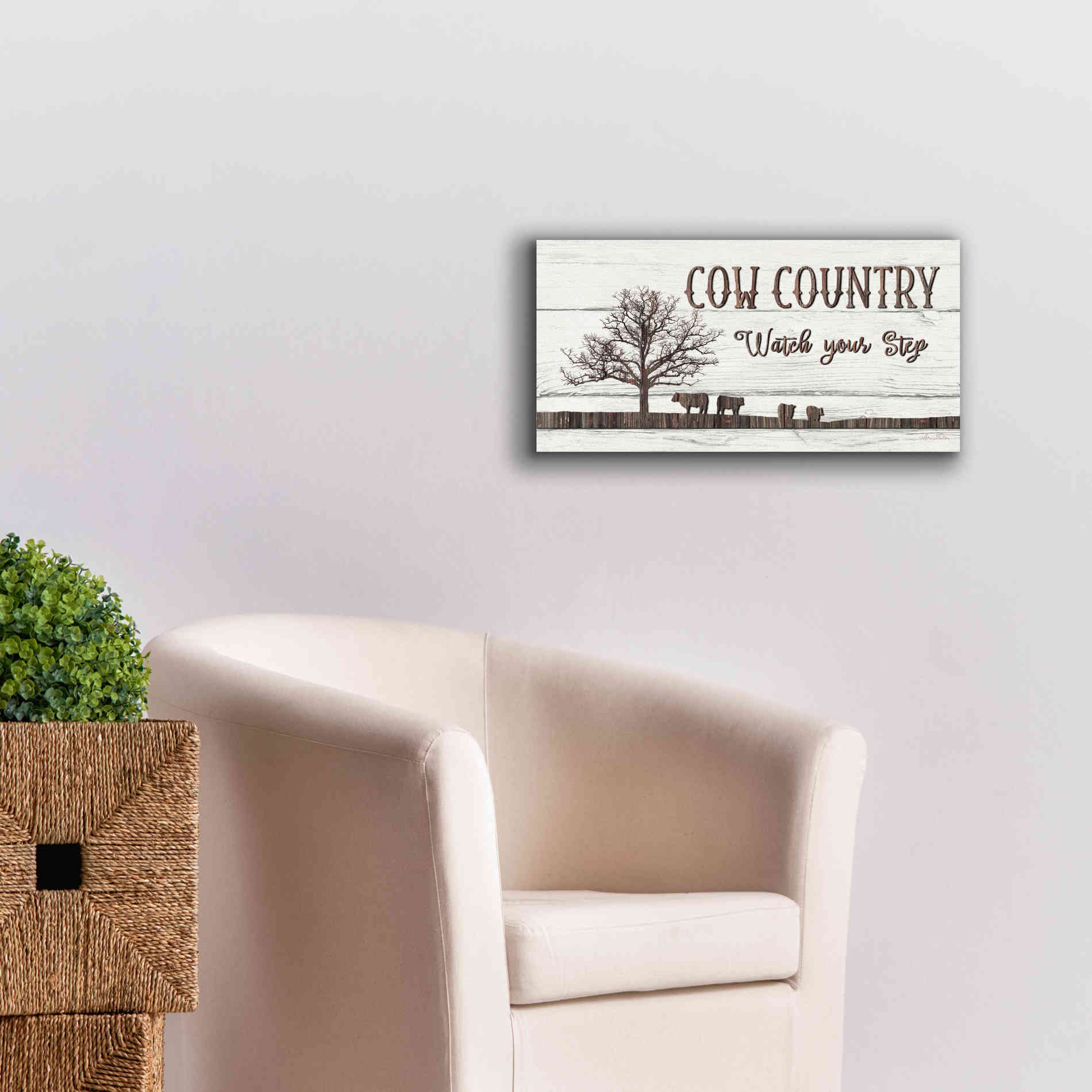 'Cow Country' by Lori Deiter, Canvas Wall Art,24 x 12
