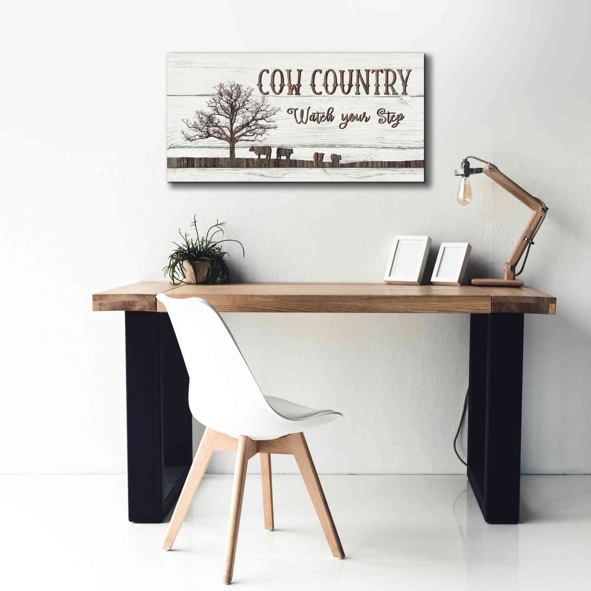 'Cow Country' by Lori Deiter, Canvas Wall Art,40 x 20
