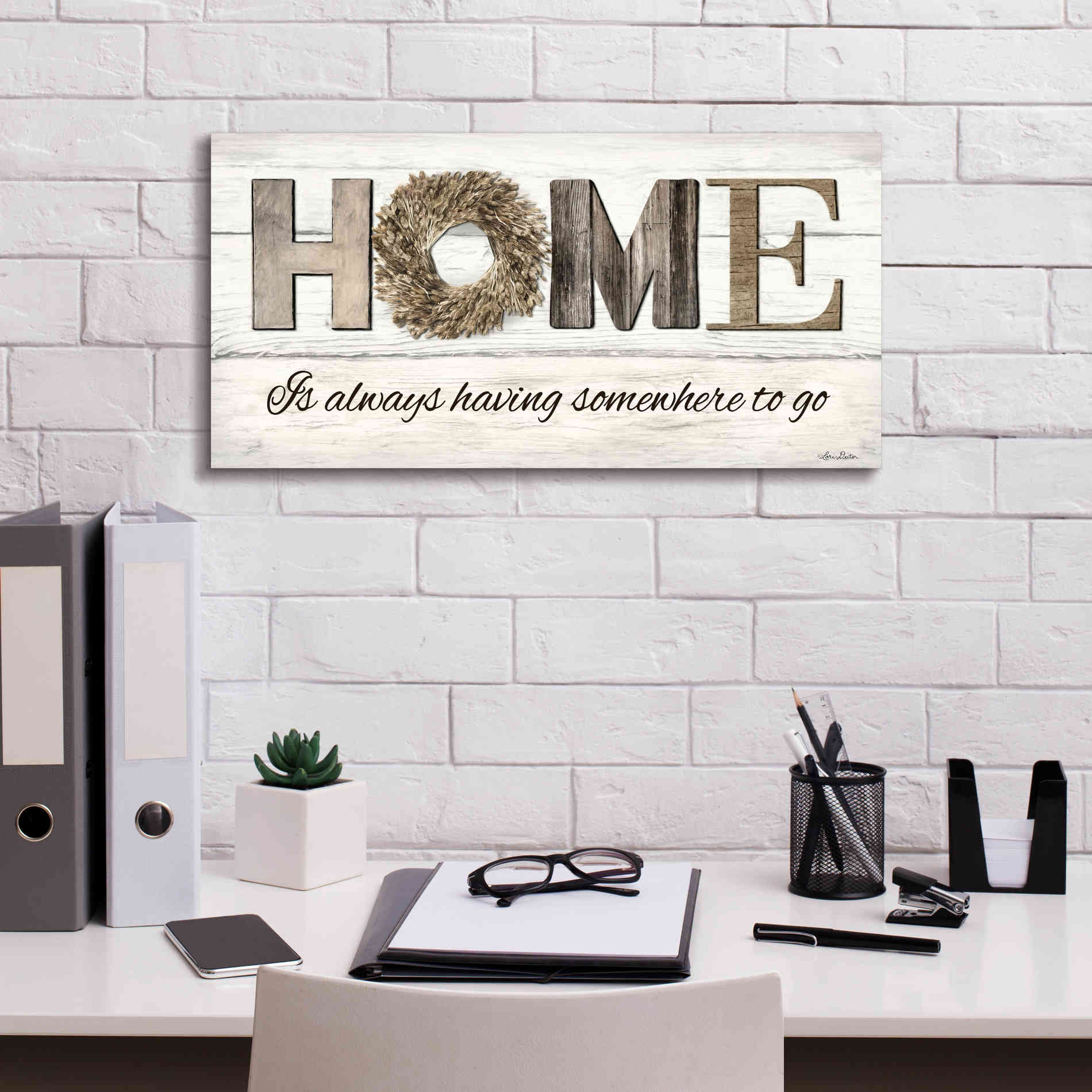 'Home is Always Having Somewhere to Go' by Lori Deiter, Canvas Wall Art,24 x 12