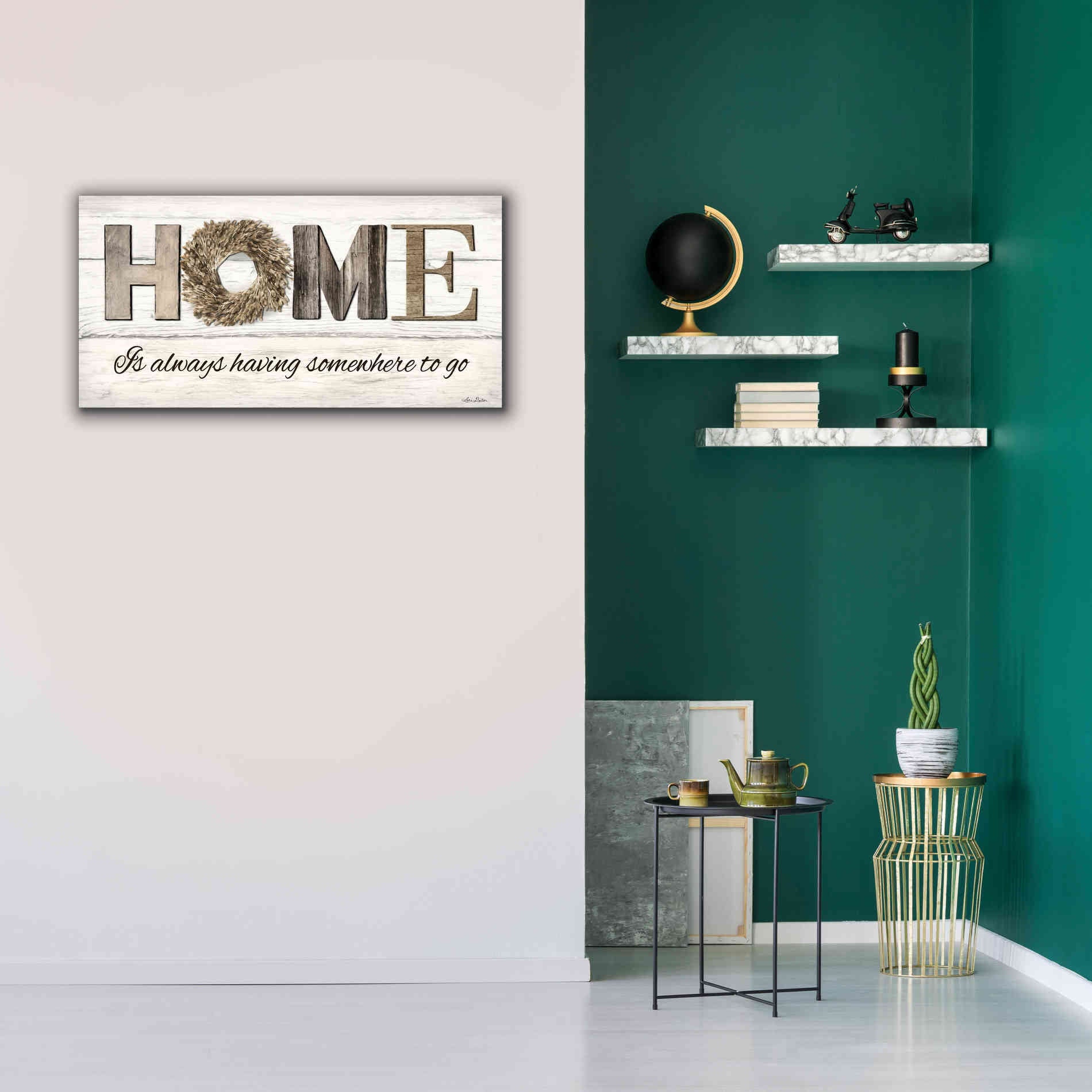 'Home is Always Having Somewhere to Go' by Lori Deiter, Canvas Wall Art,40 x 20