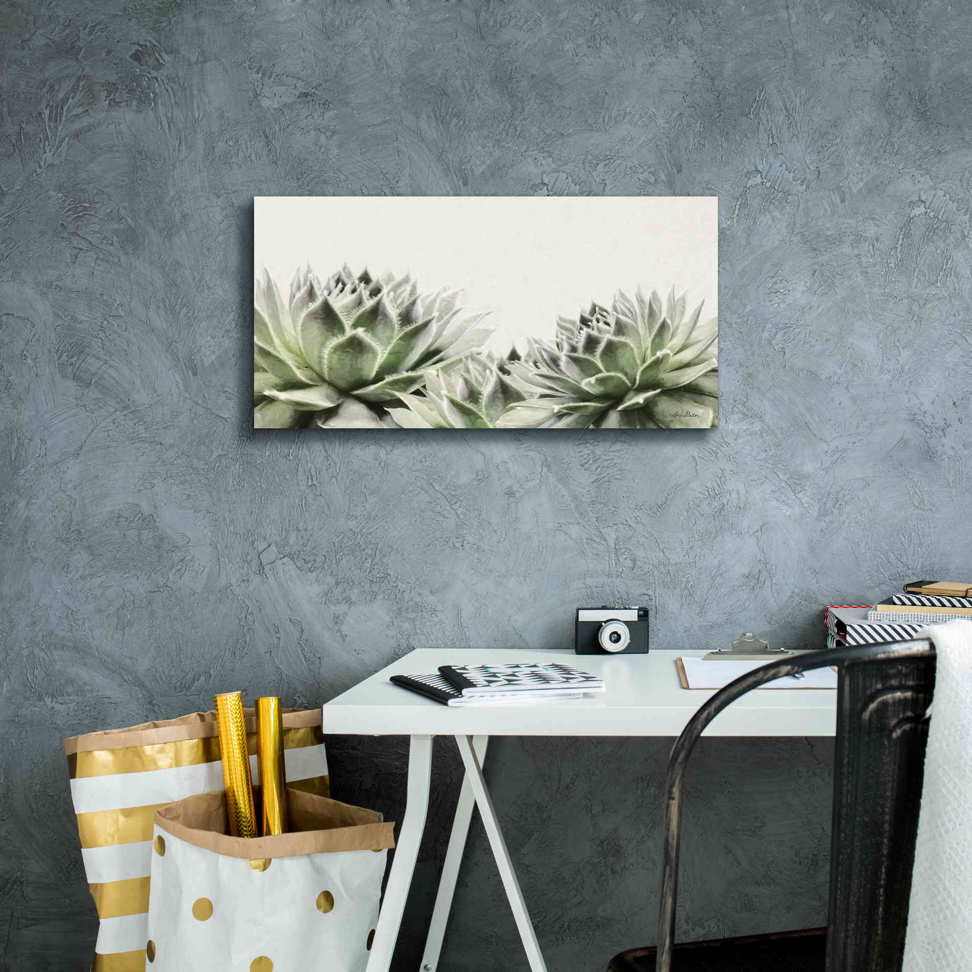'Soft Succulents I' by Lori Deiter, Canvas Wall Art,24 x 12